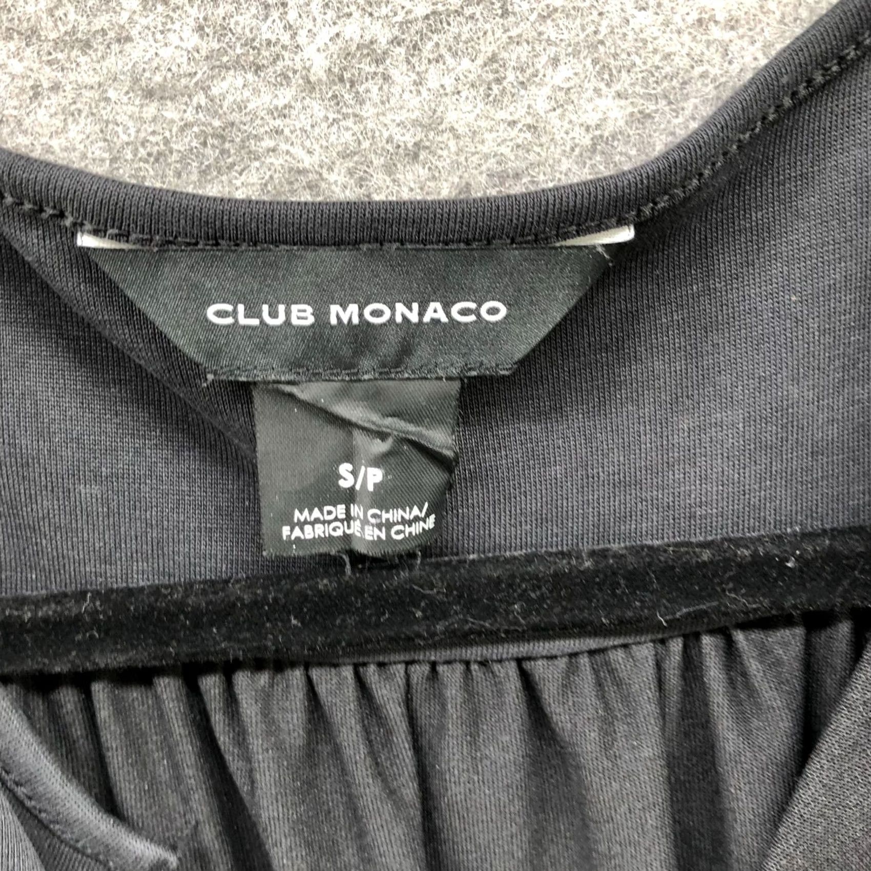 Club Monaco Club Monaco Black Sleeveless Mini Dress Womens S Split Neck A-Line Modal Blend Size S / US 4 / IT 40 - 5 Thumbnail