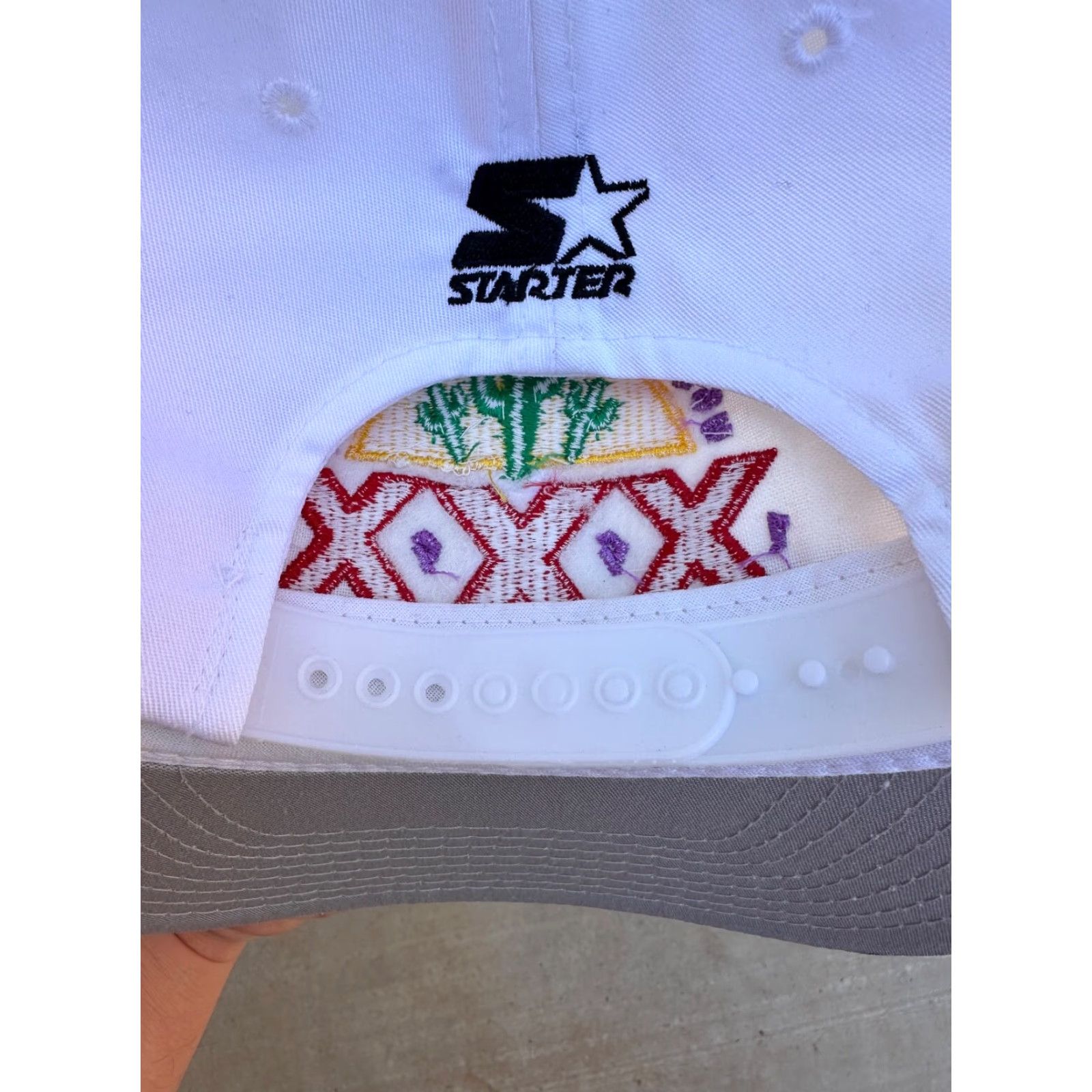 Starter VINTAGE Starter Baseball Cap Men Adjustable White Cotton Polyester Arizona Host To Super Bowl XXX 1996 Classic Dad Outdoor Western Cap Mens Size ONE SIZE - 3 Thumbnail