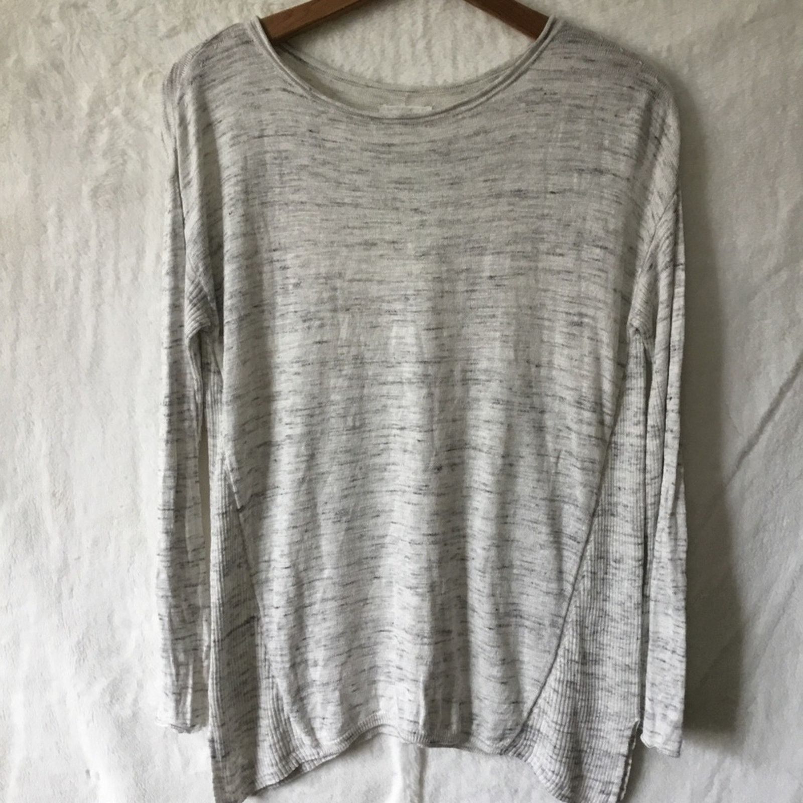 Lou & Grey Lou & Grey Light Gray Ribside Boatneck Sweater Top Size S / US 4 / IT 40 - 1 Thumbnail