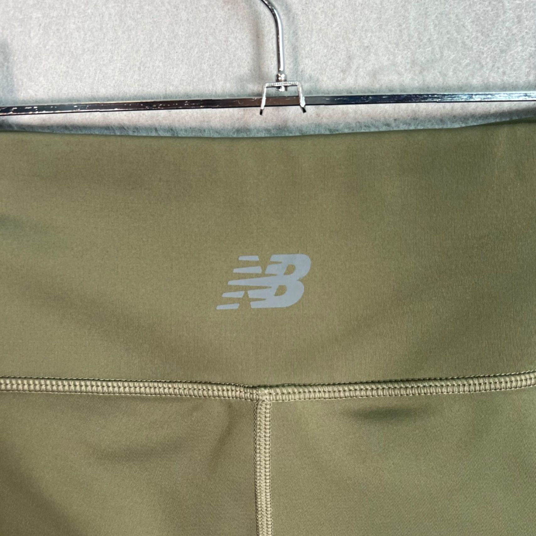 New Balance VINTAGE New Balance Leggings Women Small Olive Green Athletic High Waist Side Pockets Womens Size 28" / US 6 / IT 42 - 3 Thumbnail