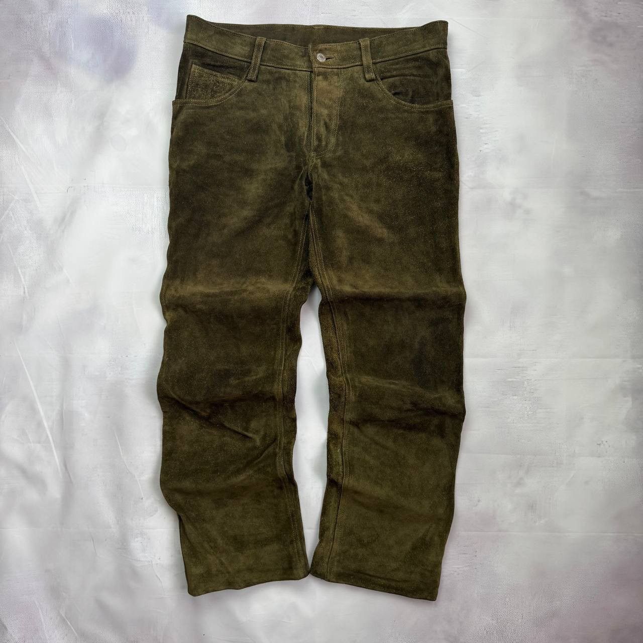 Vintage Levis 60-70's men's suede leather rare dark green