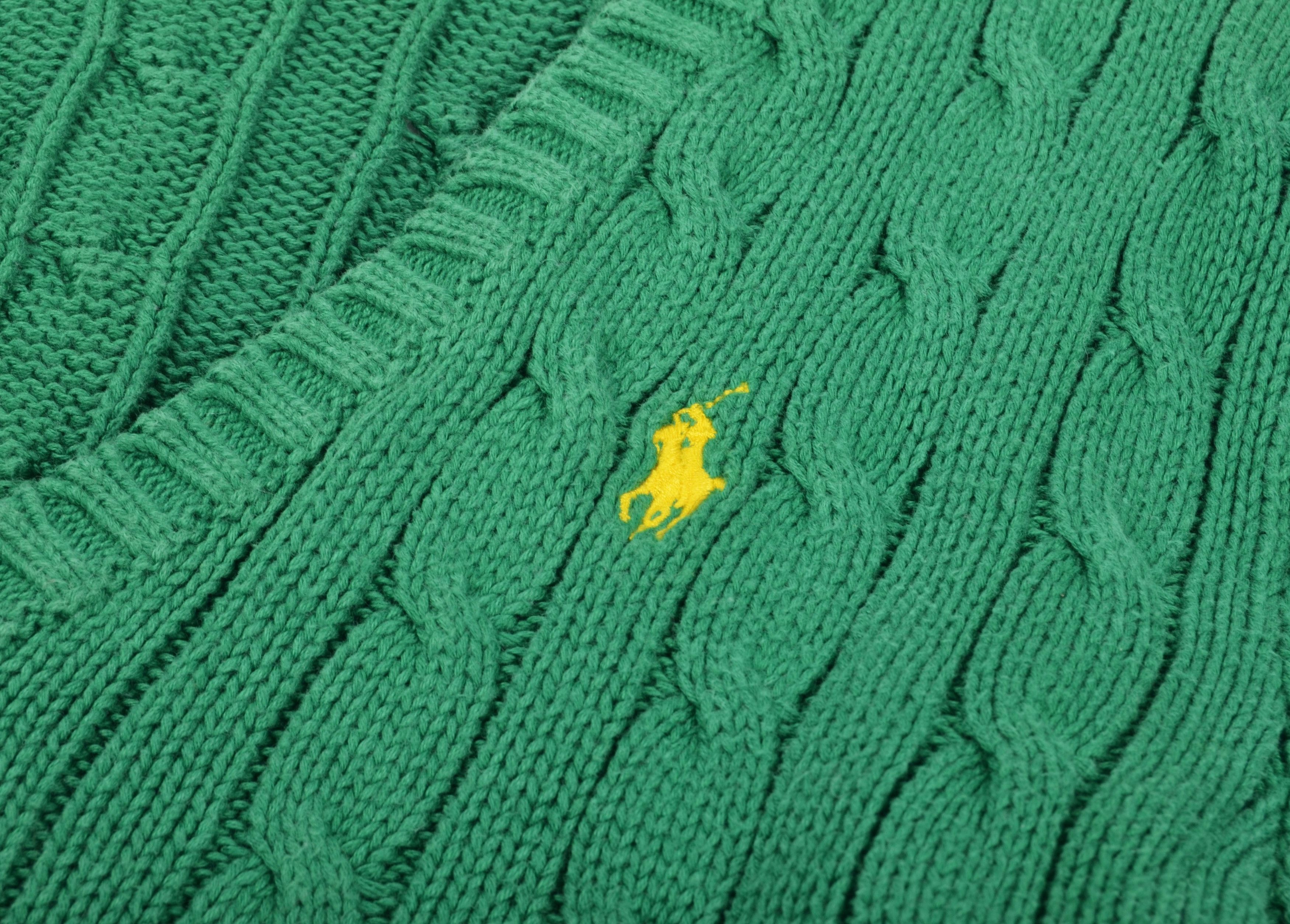 Polo Ralph Lauren Vintage Polo Ralph Lauren Chunky Knit V-Neck Jumper Size XS / US 0-2 / IT 36-38 - 7 Thumbnail