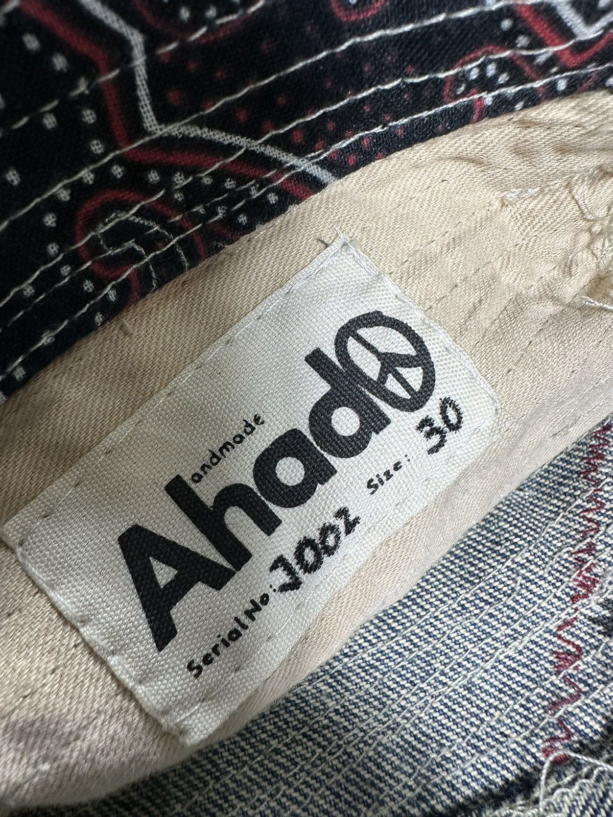 Handmade Custom Made Distressed Paisley Patchwork Boro Jeans pants Size US 30 / EU 46 - 12 Thumbnail