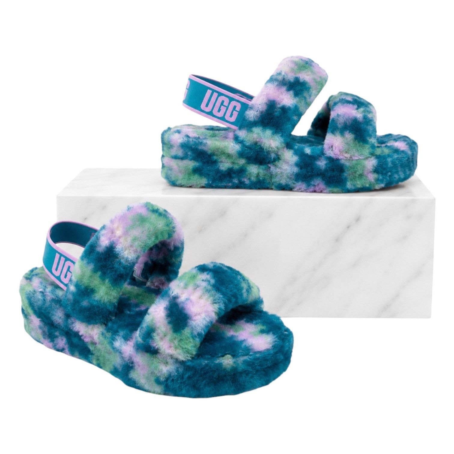 Ugg UGG Australia Oh Yeah Marble Sldie Sandals Turquoise Size 10 Size US 10 / IT 40 - 1 Thumbnail