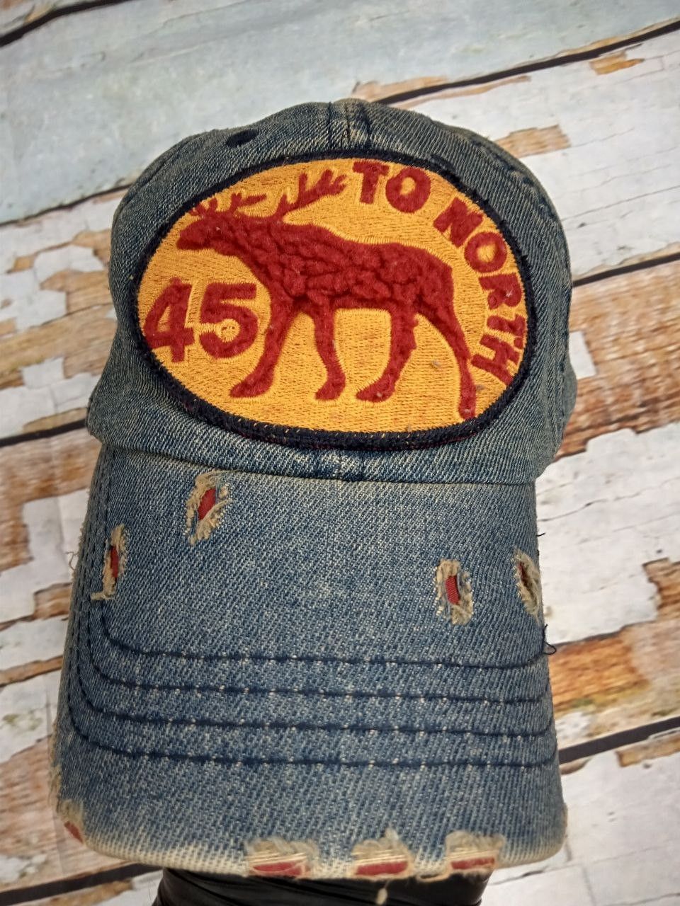Japanese Brand Vintage JCap & Co 45 To North Moose Patch Distressed Y2k Cap Size ONE SIZE - 1 Thumbnail