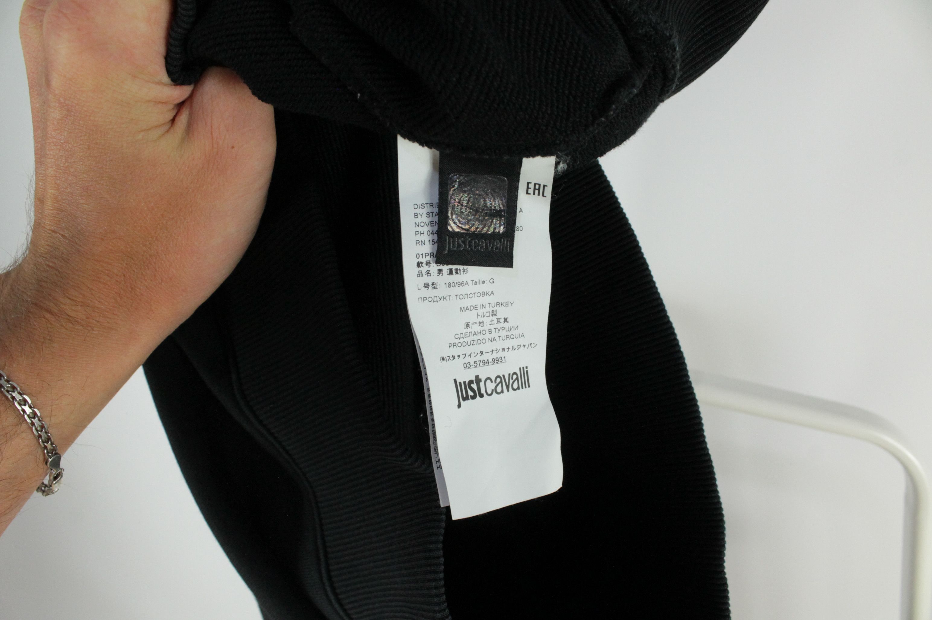 Just Cavalli Just Cavalli Black Cotton Crewneck Pullover Sweatshirt Mens Size US L / EU 52-54 / 3 - 9 Thumbnail