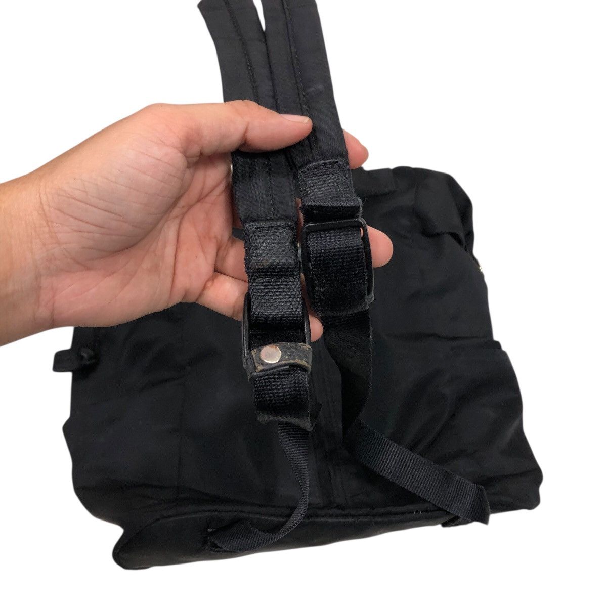 Yohji Yamamoto 📌Rich Black Bag Pack Biker Style Y'Saccs Bondage Design Size ONE SIZE - 14 Thumbnail