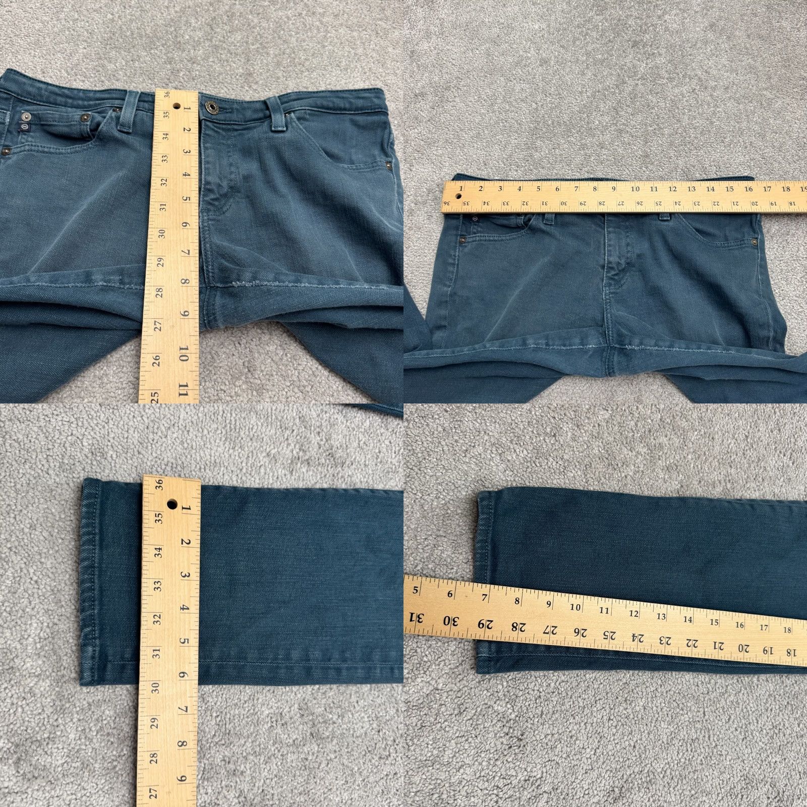 Denime AG Adriano Goldschmied The Stilt Cigarette Denim Jeans Womens 32R Blue Stretch Size 24" / US 00 / IT 34 - 10 Thumbnail