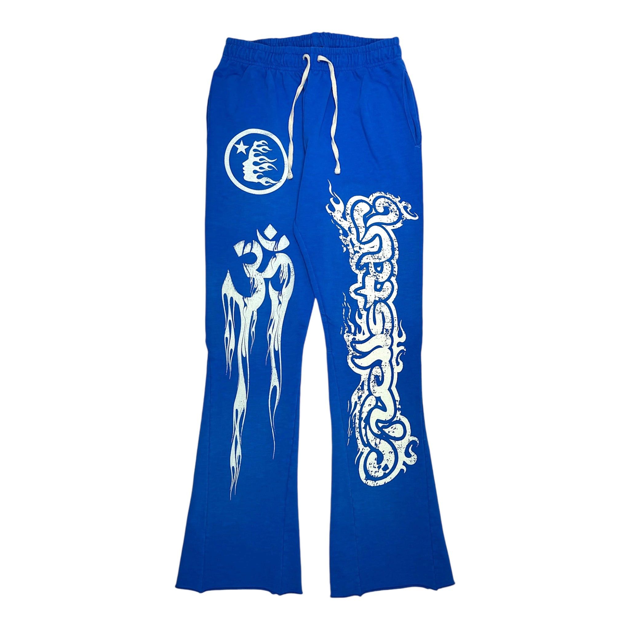 HELLSTAR Flame Flare Yoga Sweatpants Blue Grailed