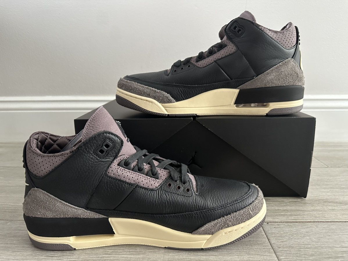 A Ma Maniere × Jordan Brand A Ma Maniere Jordan 3 Black Pewter Violet Ore Sz 13.5 W 12 M Size US 12 / EU 45 - 2 Thumbnail