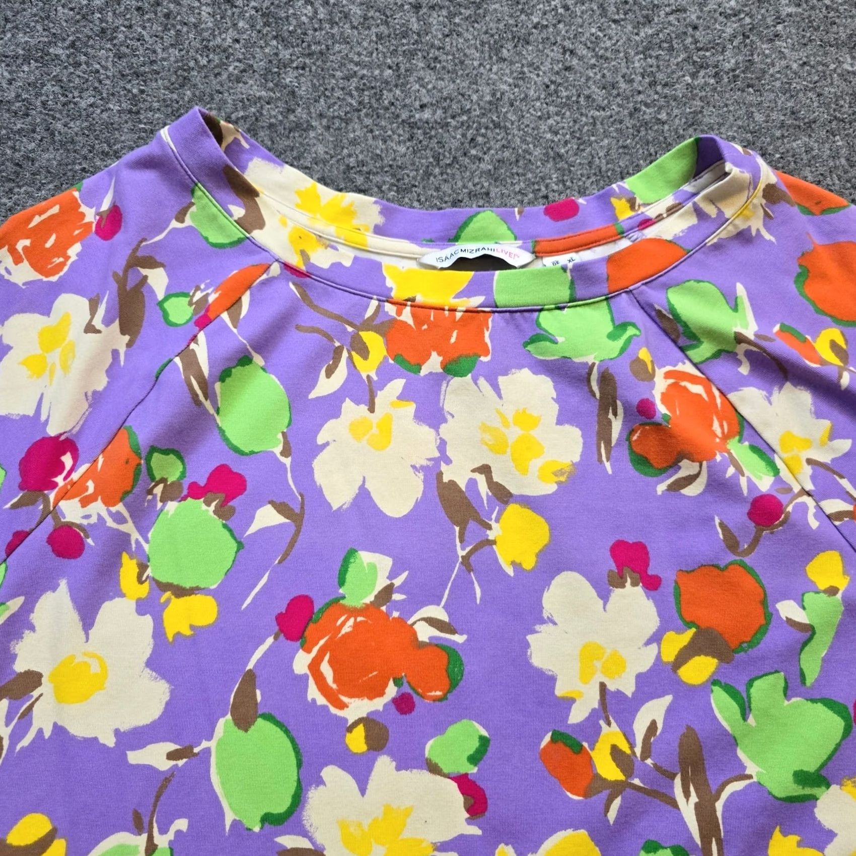 Isaac Mizrahi Isaac Mizrahi Live Top Women L Purple Floral Stretch Long Sleeve Casual Blouse Mens? Size L / US 10 / IT 46 - 2 Thumbnail