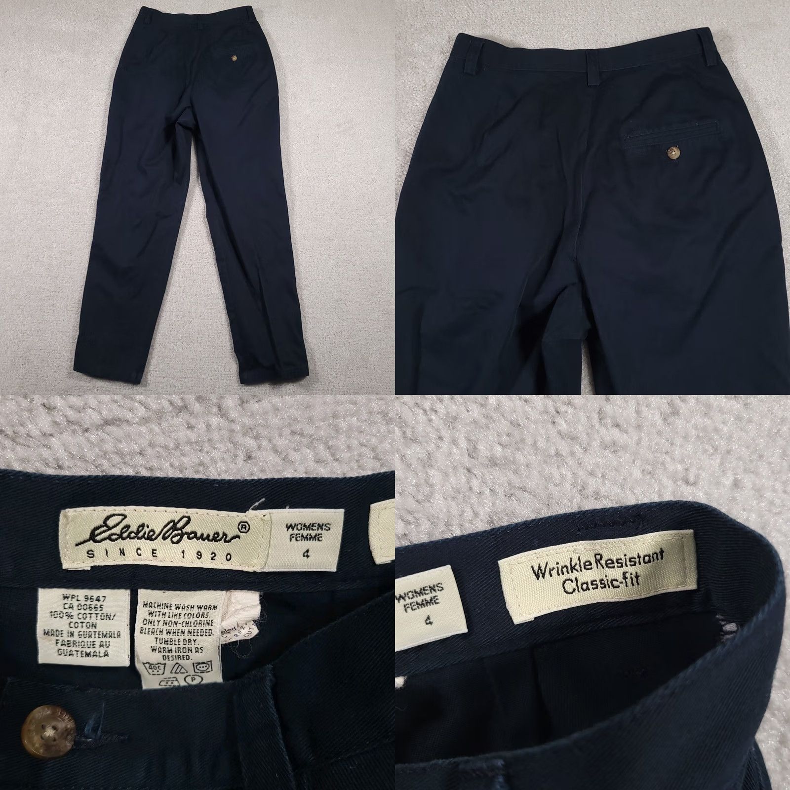 Eddie Bauer VINTAGE Eddie Bauer Wrinkle Resistant Classic Fit Chino Pants Womens 4 Navy Blue Pleated Chino Pants Womens 4 Navy Blue Pleated Size 27" / US 4 / IT 40 - 9 Thumbnail