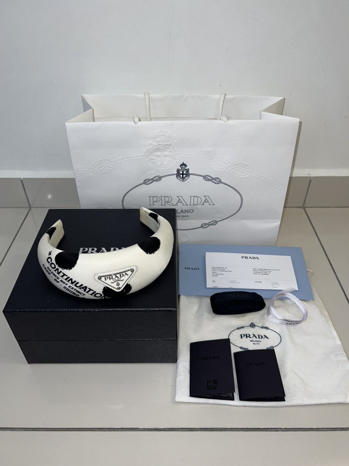 Prada Prada Continuation Headband White (SS24) Size ONE SIZE - 1 Thumbnail