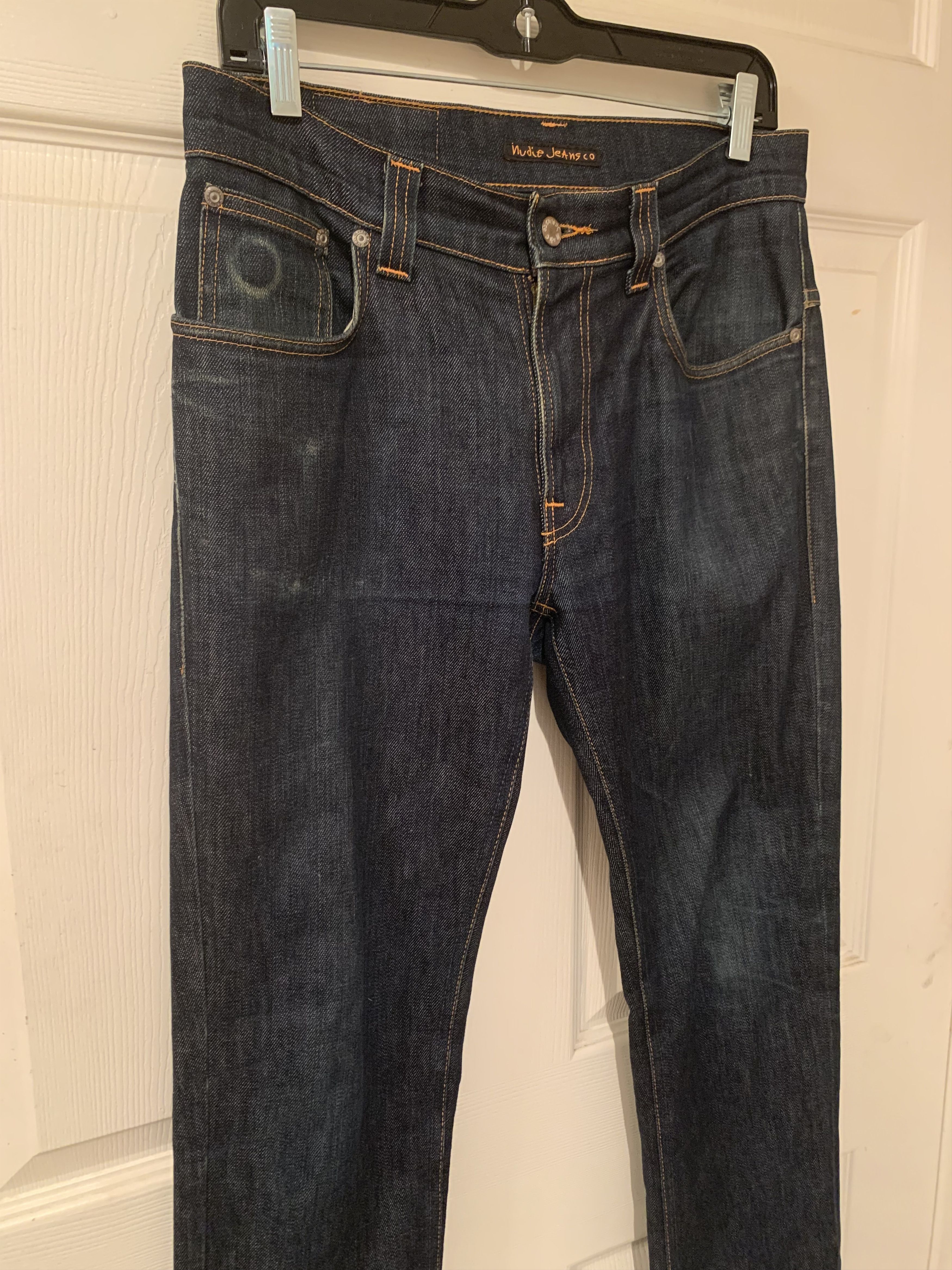 Nudie Jeans Nudie Thin Finn 31x34 Dark Wash Indigo Size US 31 - 3 Thumbnail