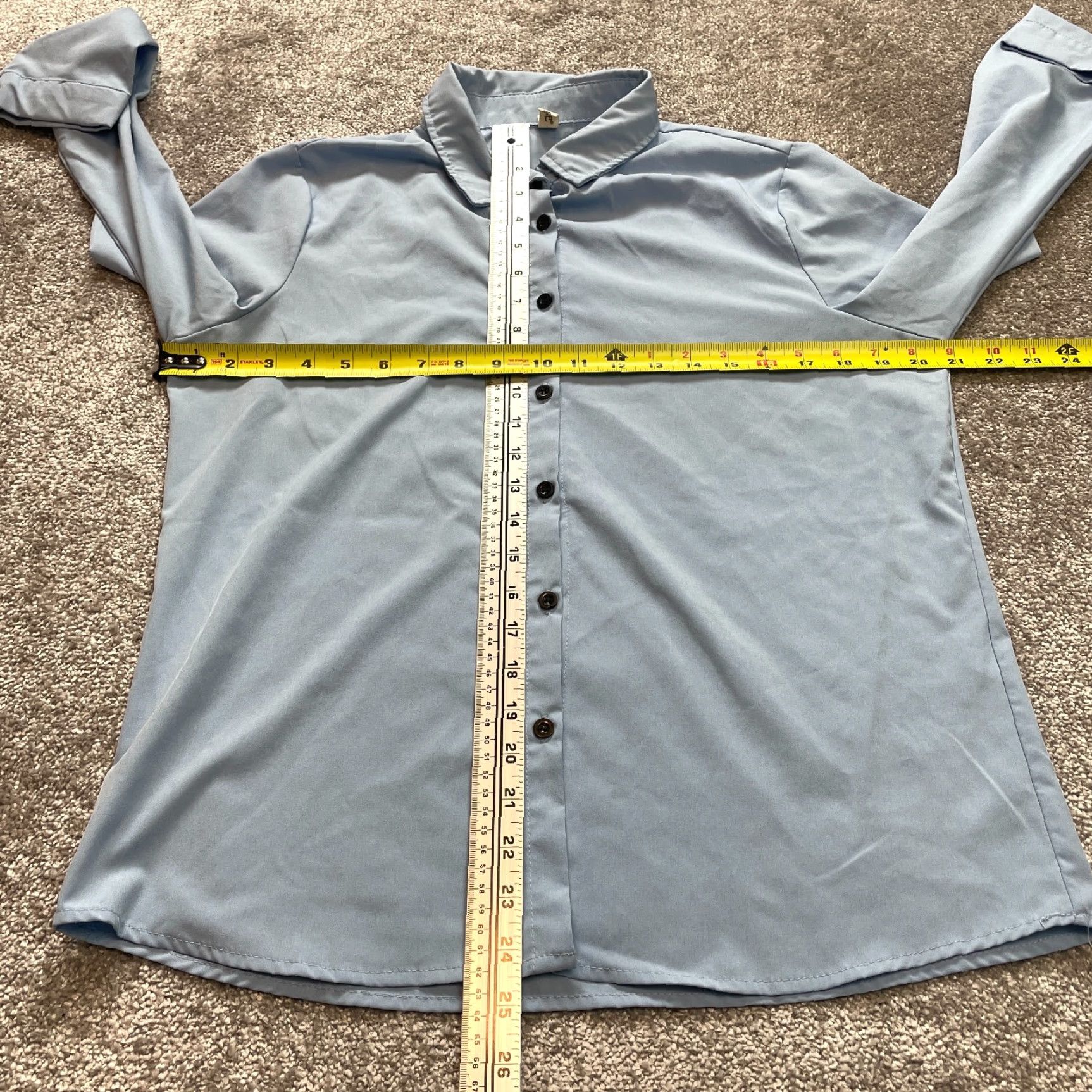 J Brand Chinese Brand Shirt Wopmens XL Light Blue Button Up Blouse Collared Long Sleeve Solid Size XL / US 12-14 / IT 48-50 - 7 Thumbnail