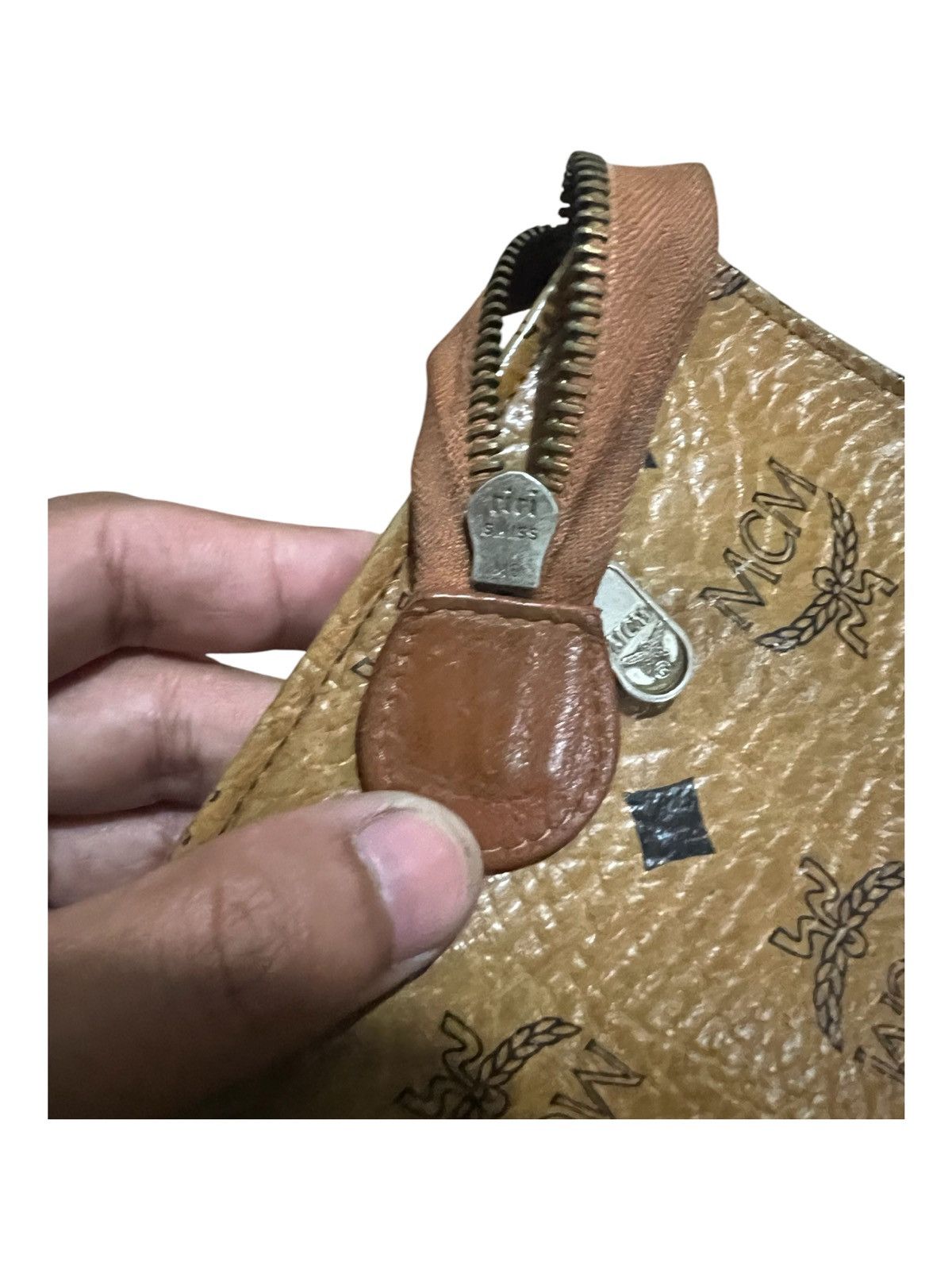 MCM MCM Monogram Visetos Cognac Brown Clutch Pouch Bag Size ONE SIZE - 7 Thumbnail