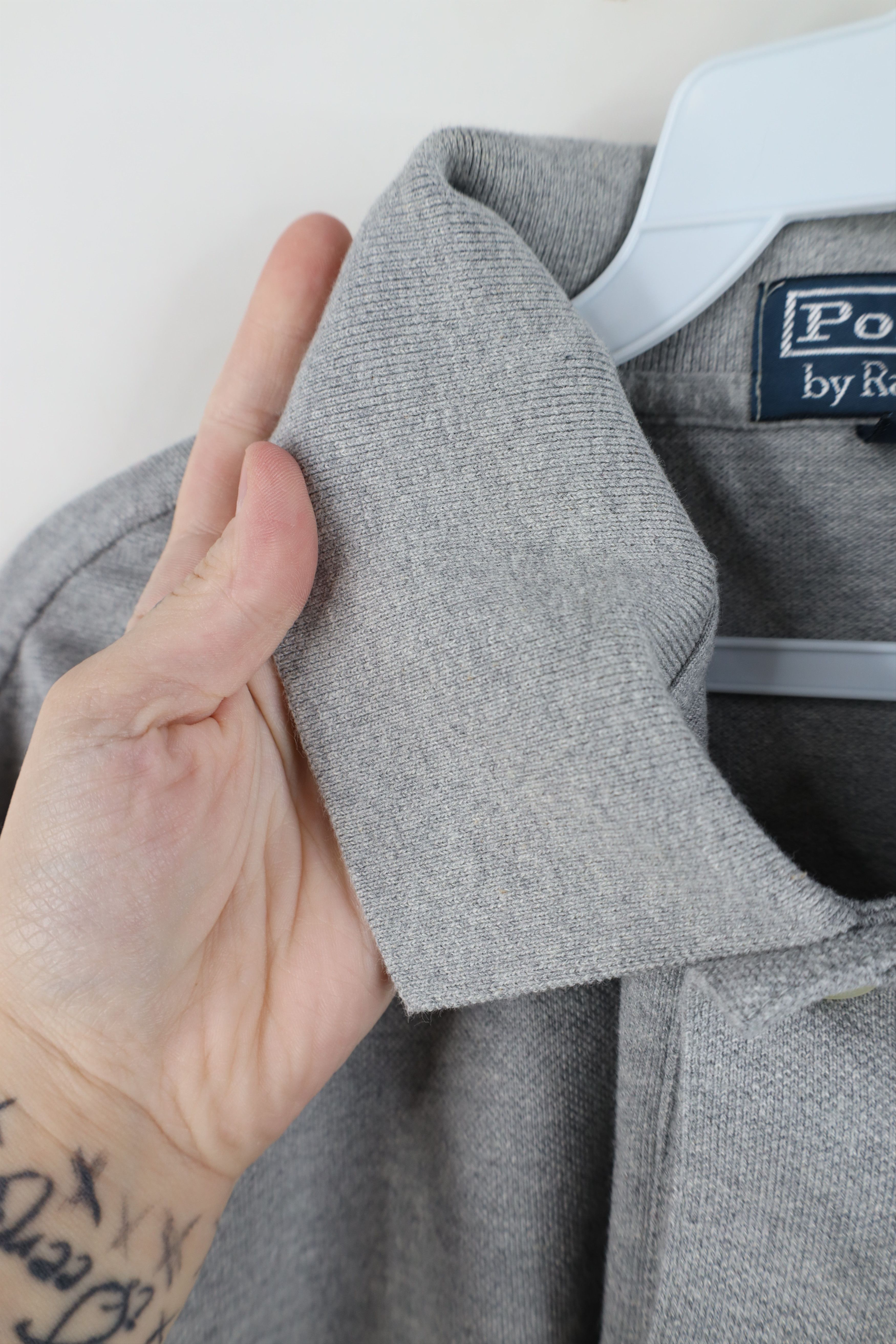 Ralph Lauren Vintage 90s Ralph Lauren Knit Collared Golf Polo Shirt Gray Size US XL / EU 56 / 4 - 9 Thumbnail