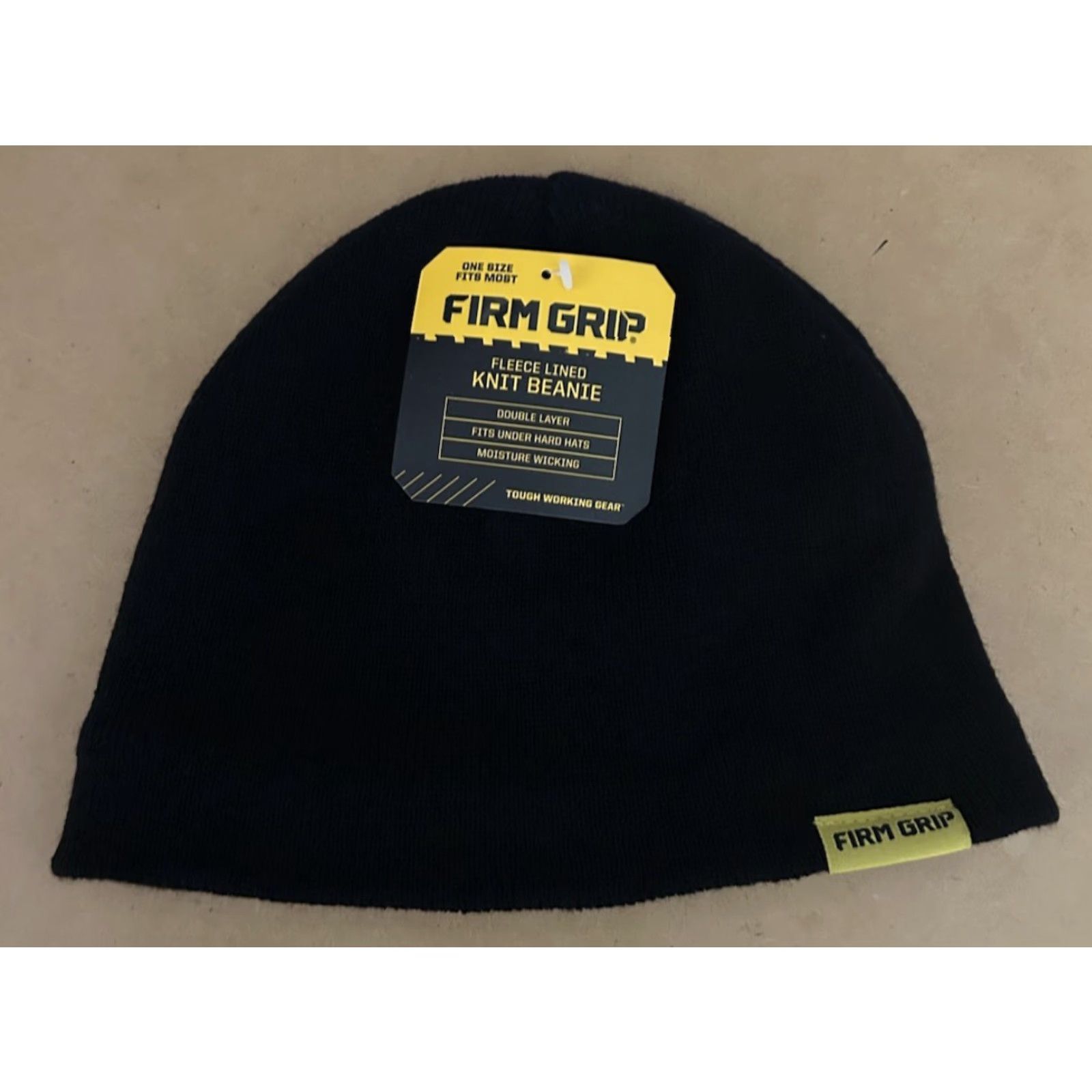 Vintage Firm Grip Beanie Knit Cap Hat One Size Black Fleece Lined Men Knit Winter 2024 New with Tags Size US M / EU 48-50 / 2 - 4 Thumbnail