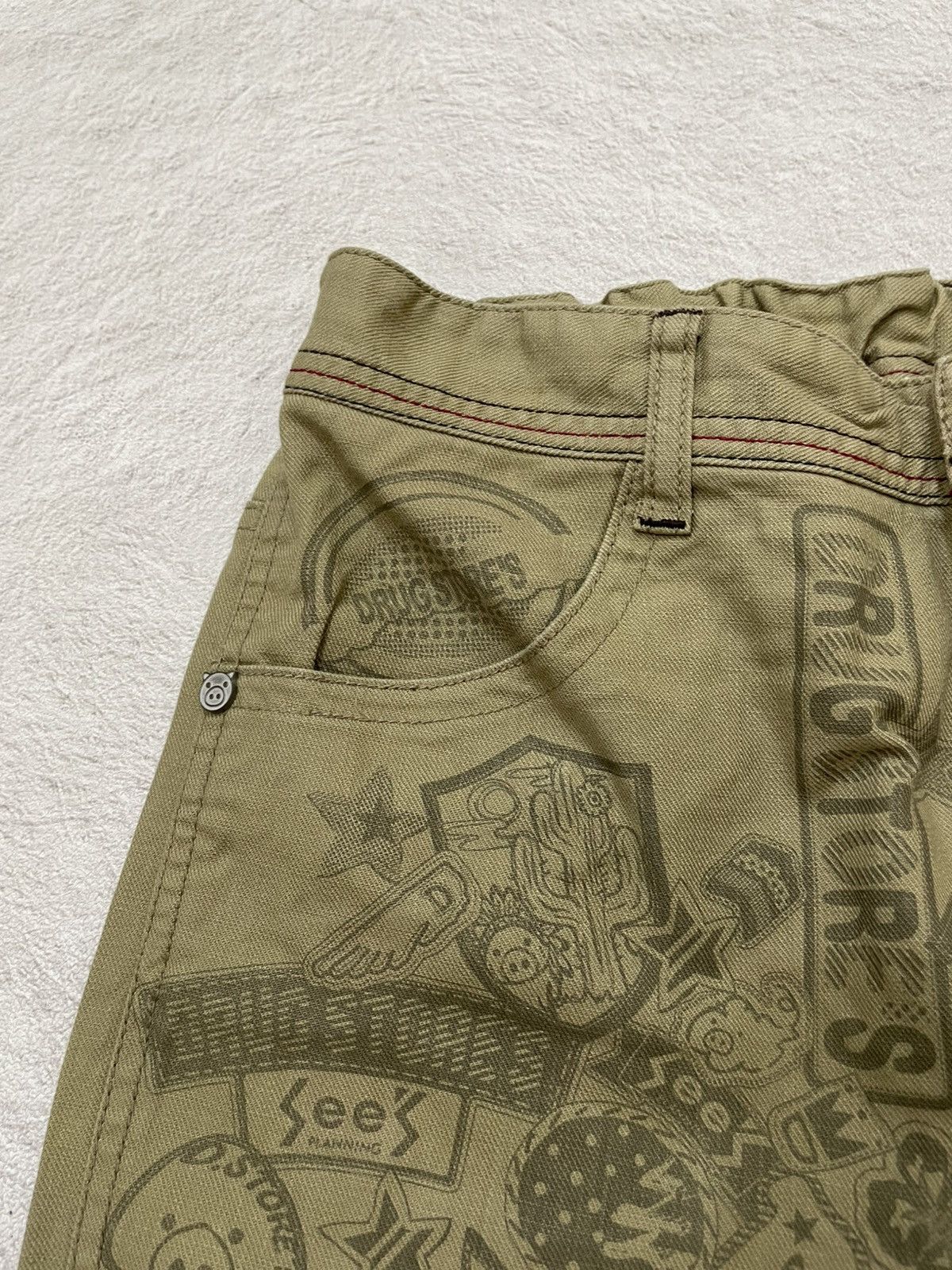 Japanese Brand 2000s Vintage Graphic Utility Pants All Over Print Y2K Size US 32 / EU 48 - 5 Thumbnail