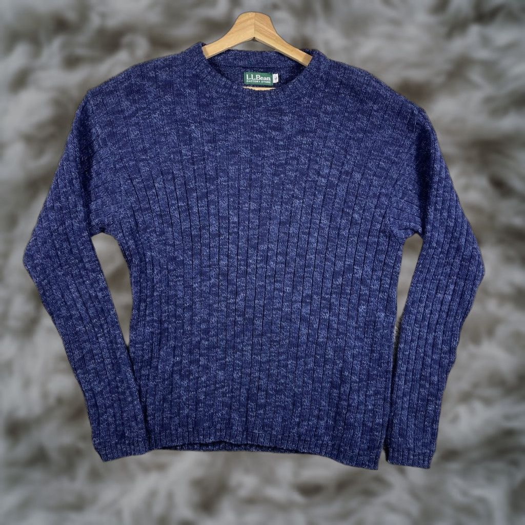 Vintage VINTAGE LL Bean Fisherman Sweater Mens Large Blue Cotton Made in USA Ribbed 90's Pullover Crew Neck Long Sleeve Knit Shirt USA Mens L. Size US L / EU 52-54 / 3 - 1 Thumbnail