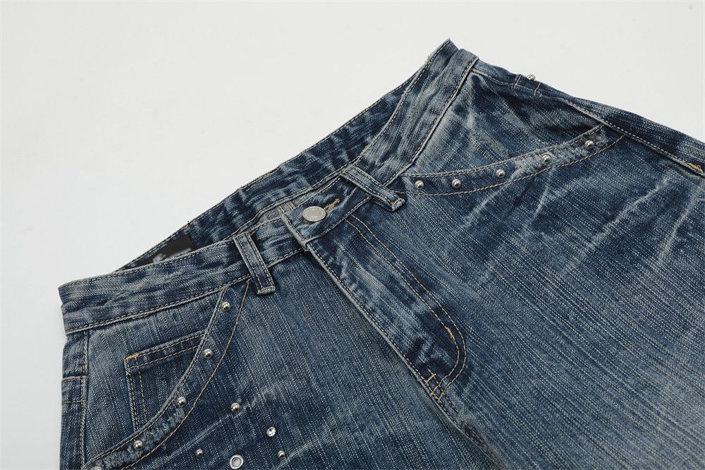Japanese Brand × Jean American men's straight loose rivet washed jeans Size US 32 / EU 48 - 4 Thumbnail
