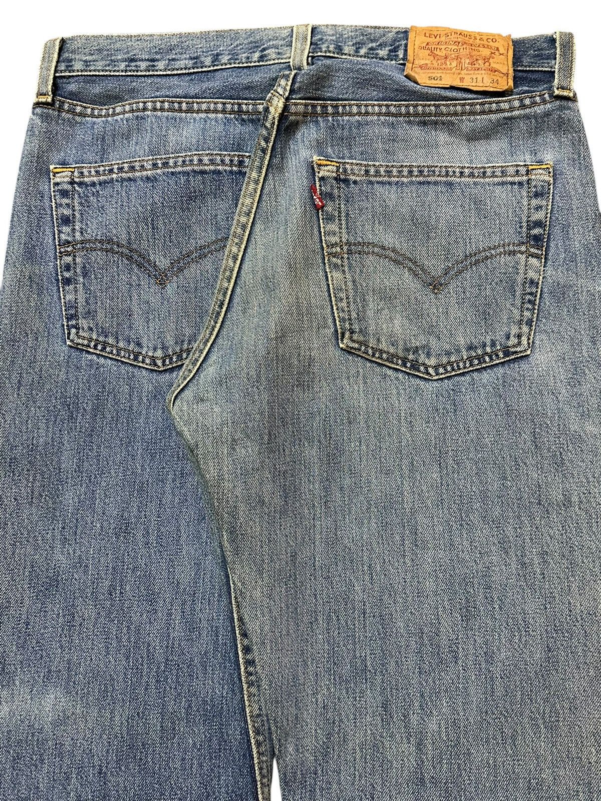 Levi's Vintage 90s Levis 501 Blue Faded Wash Distress Style Jeans Size US 31 - 6 Thumbnail
