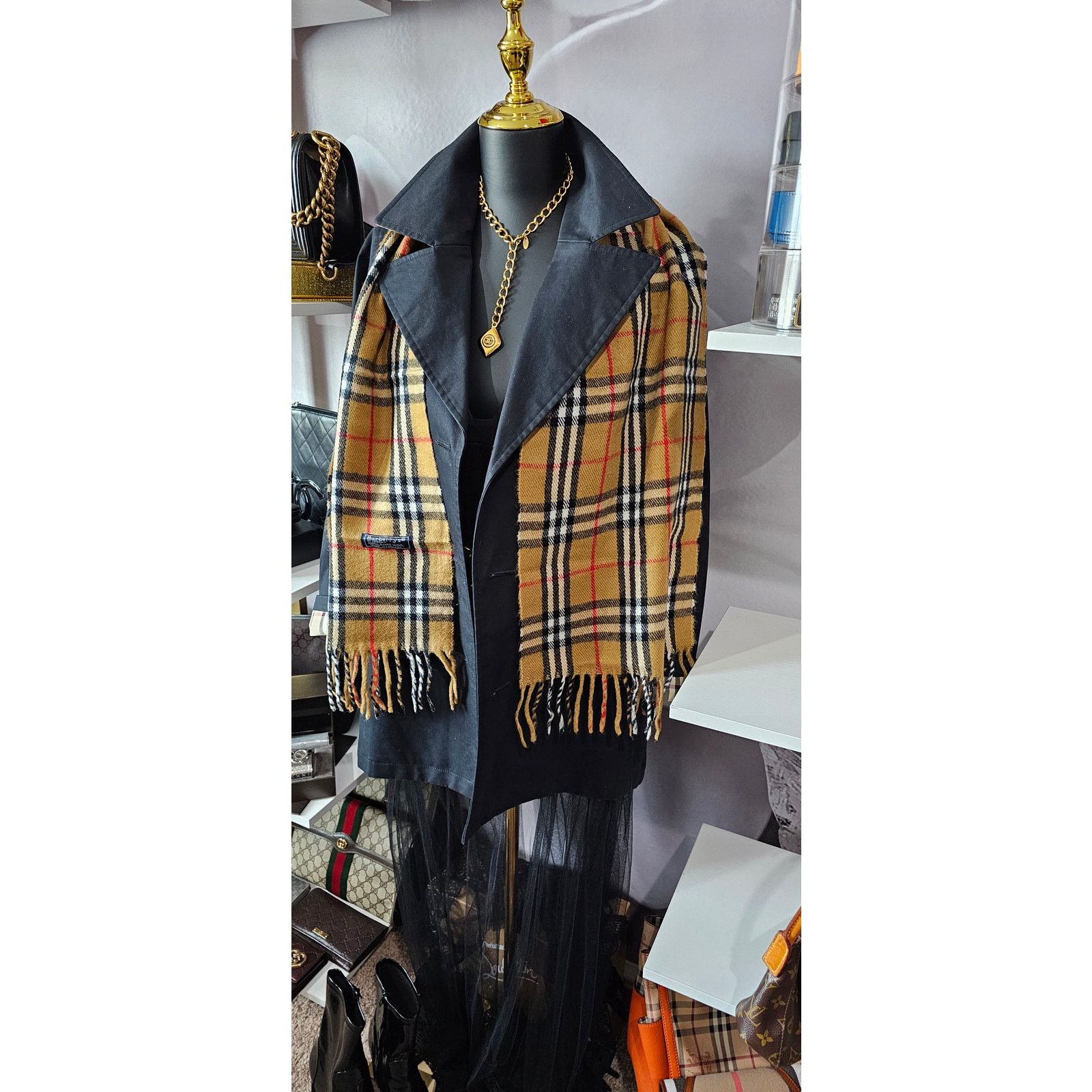 Burberry BURBERRYs London 100% Lambswool BEIGE Scarf Nova Check (2) Size ONE SIZE - 2 Thumbnail