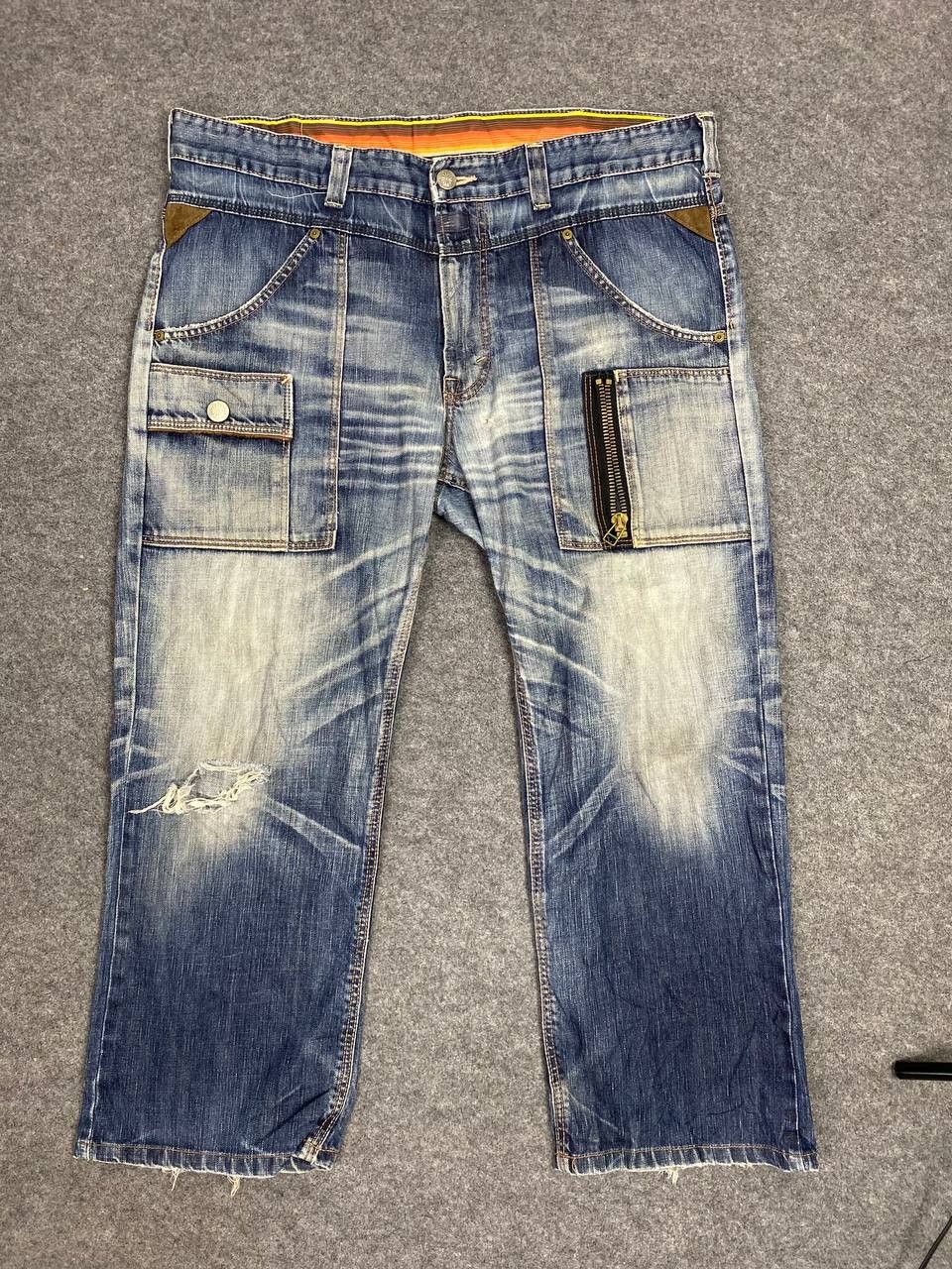 Edwin vintage edwin blue trip distressed denim nice design Size US 43 - 9 Thumbnail
