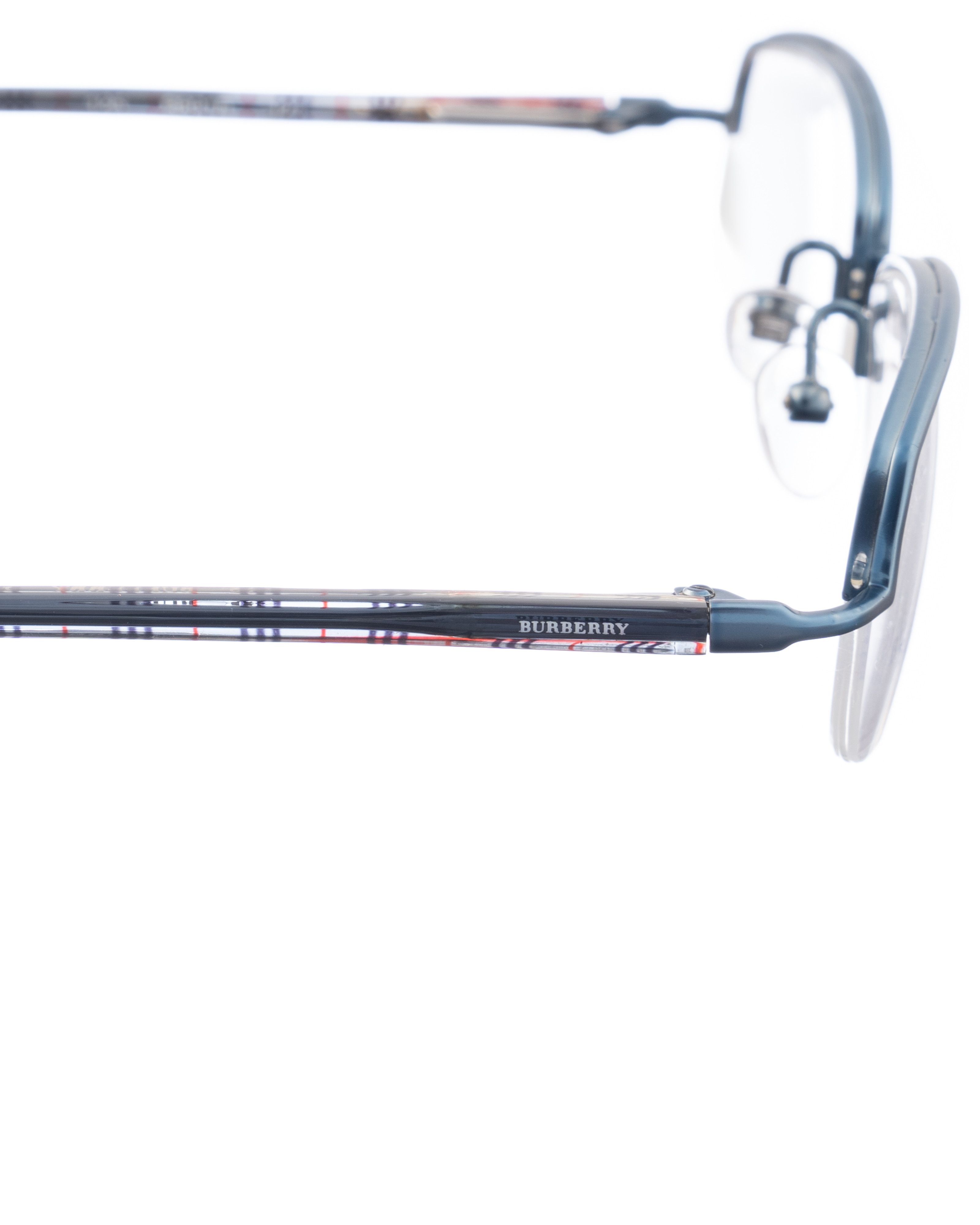 Burberry Burberry 90s Half Rimless Metalic Blue Glasses Size ONE SIZE - 3 Thumbnail