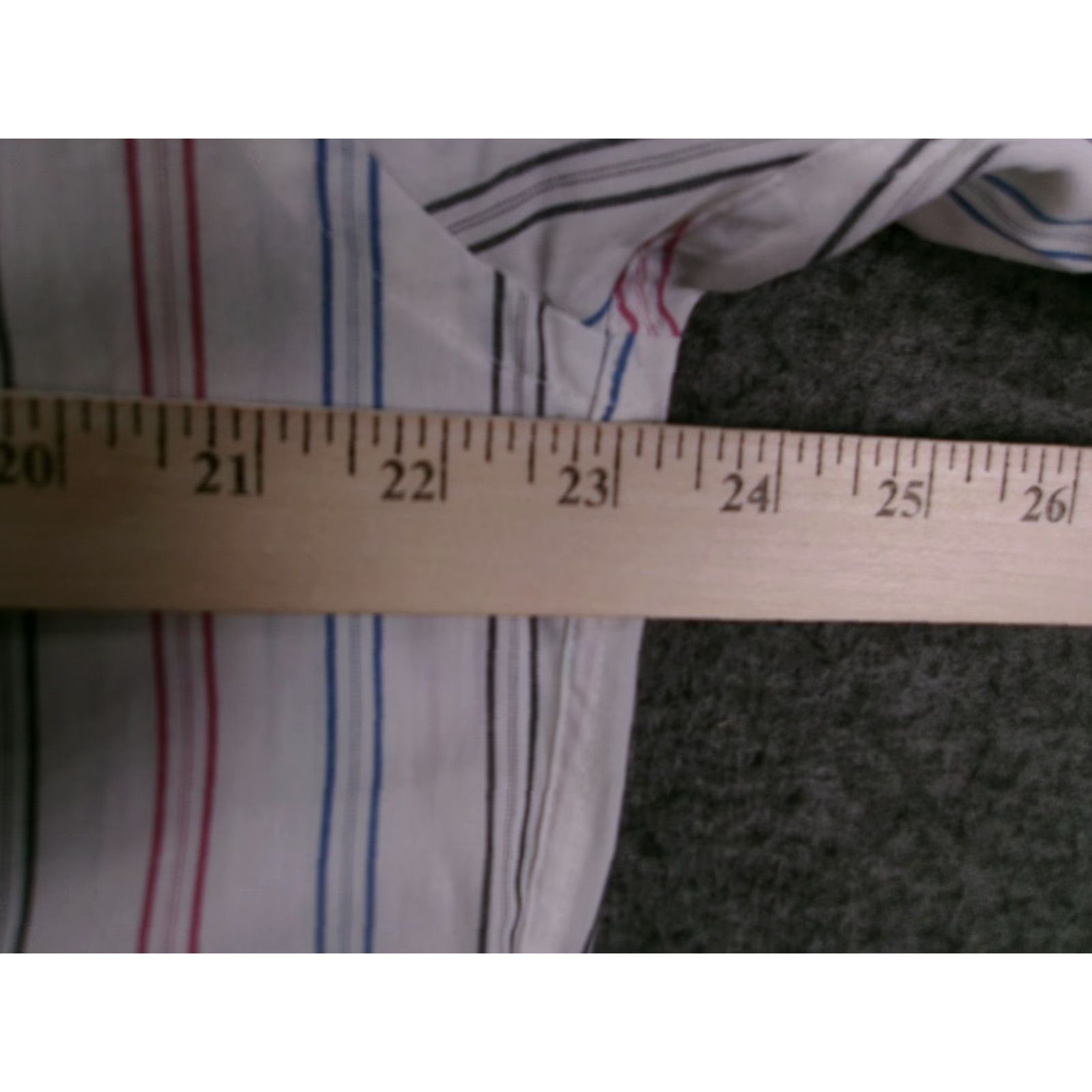 Arrow VINTAGE Arrow Bradstreet Dress Shirt Men 16 Regular White Striped 80s 90s USA Classic Size 42R - 3 Thumbnail