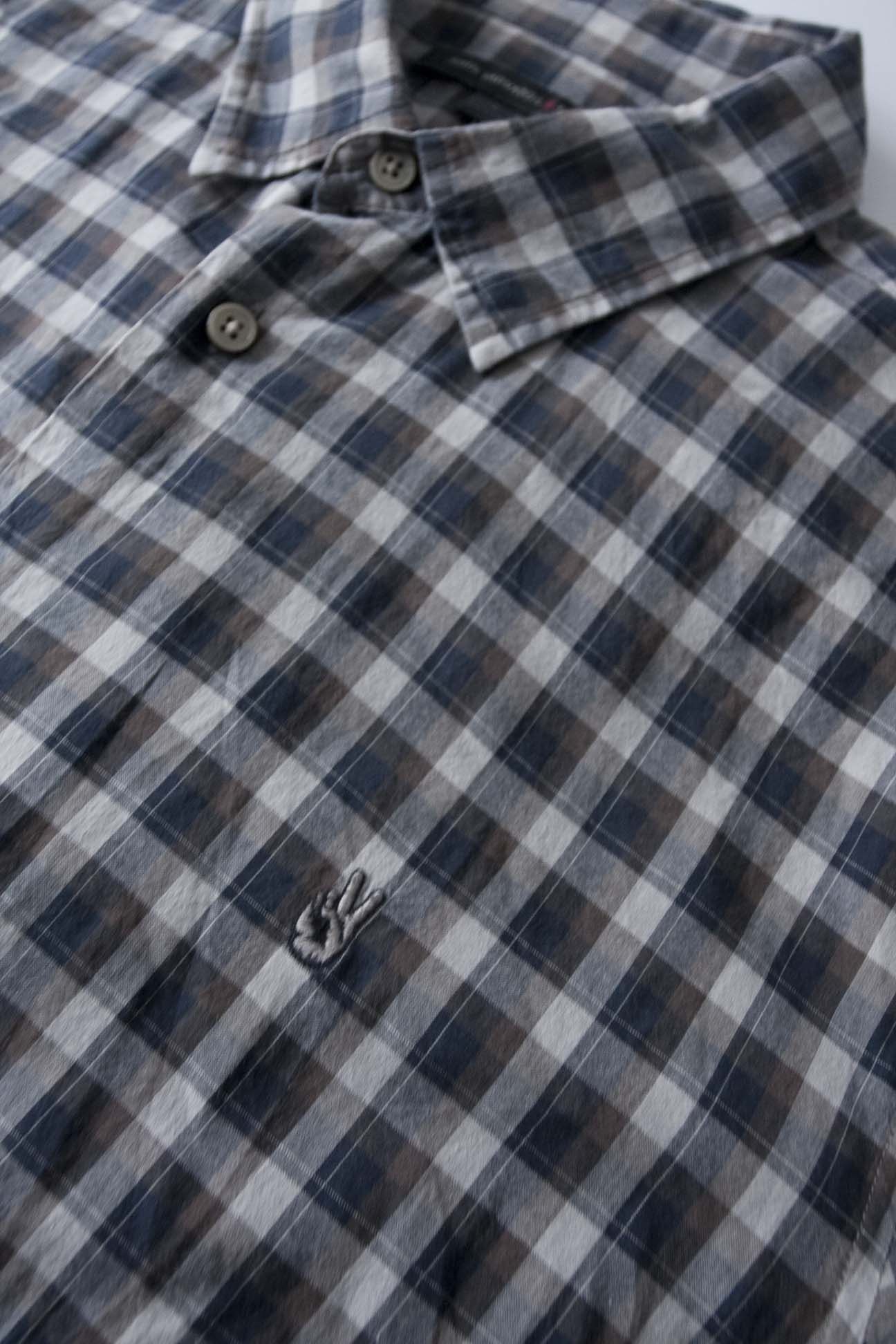 John Varvatos John Varvatos Shirt Flannel Size L Plaid Gray/ Brown Size US L / EU 52-54 / 3 - 3 Thumbnail