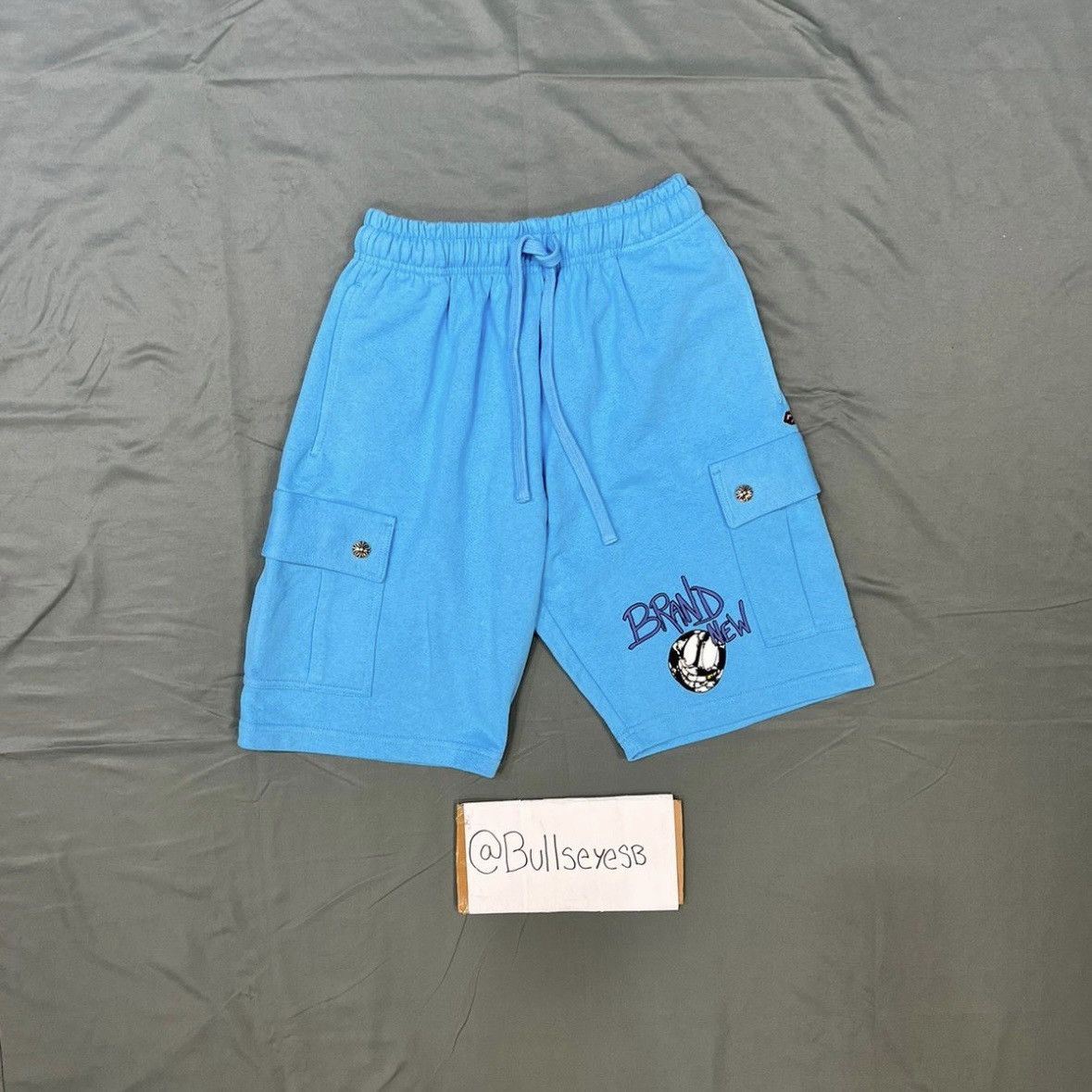 image of Chrome Hearts Matty Boy Blue Cargo Sweat Shorts, Men's (Size 30)