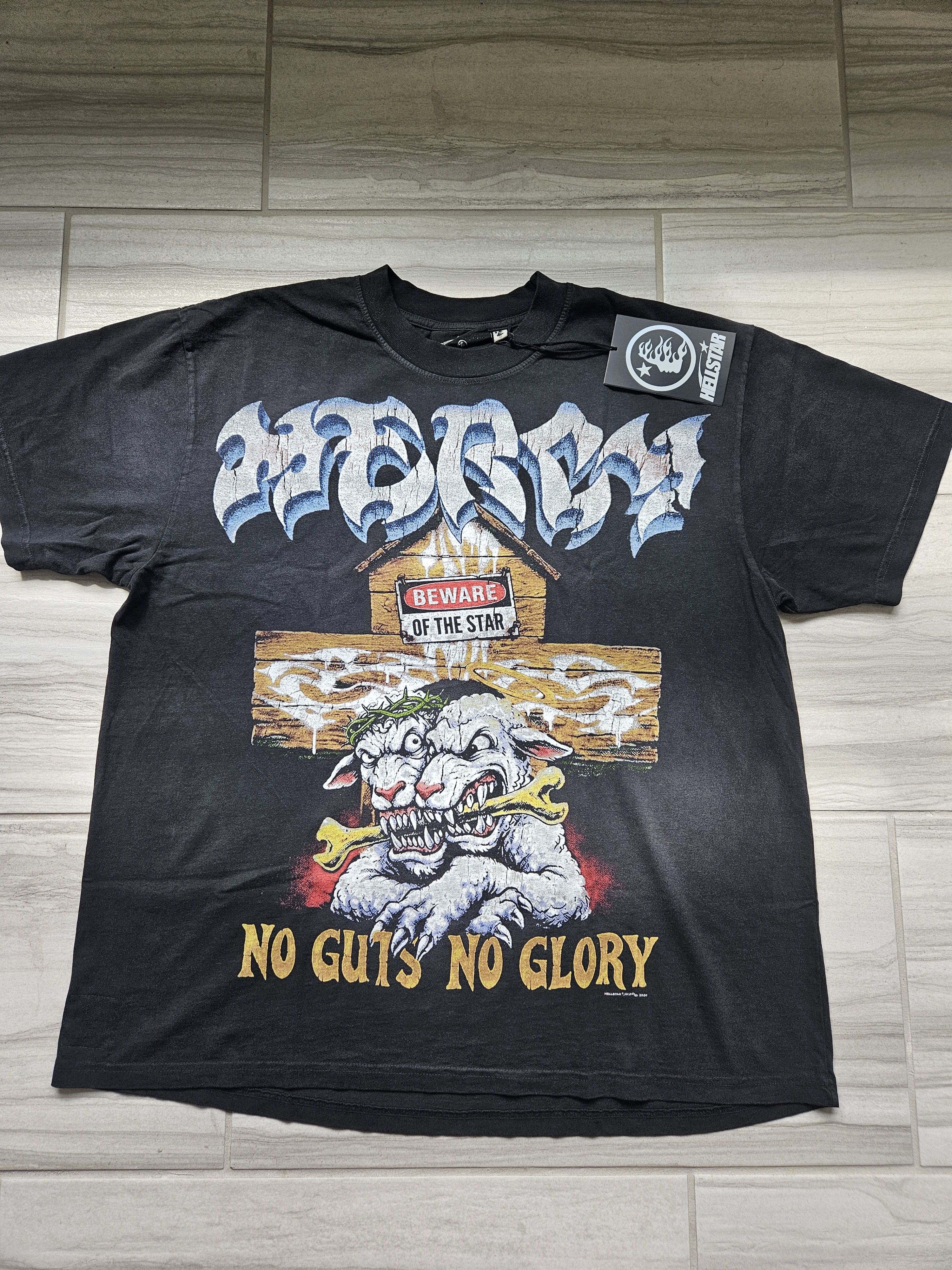 HELLSTAR Mercy Dog Path To Paradise Lambs Black T Shirt Size US L / EU 52-54 / 3 - 1 Thumbnail