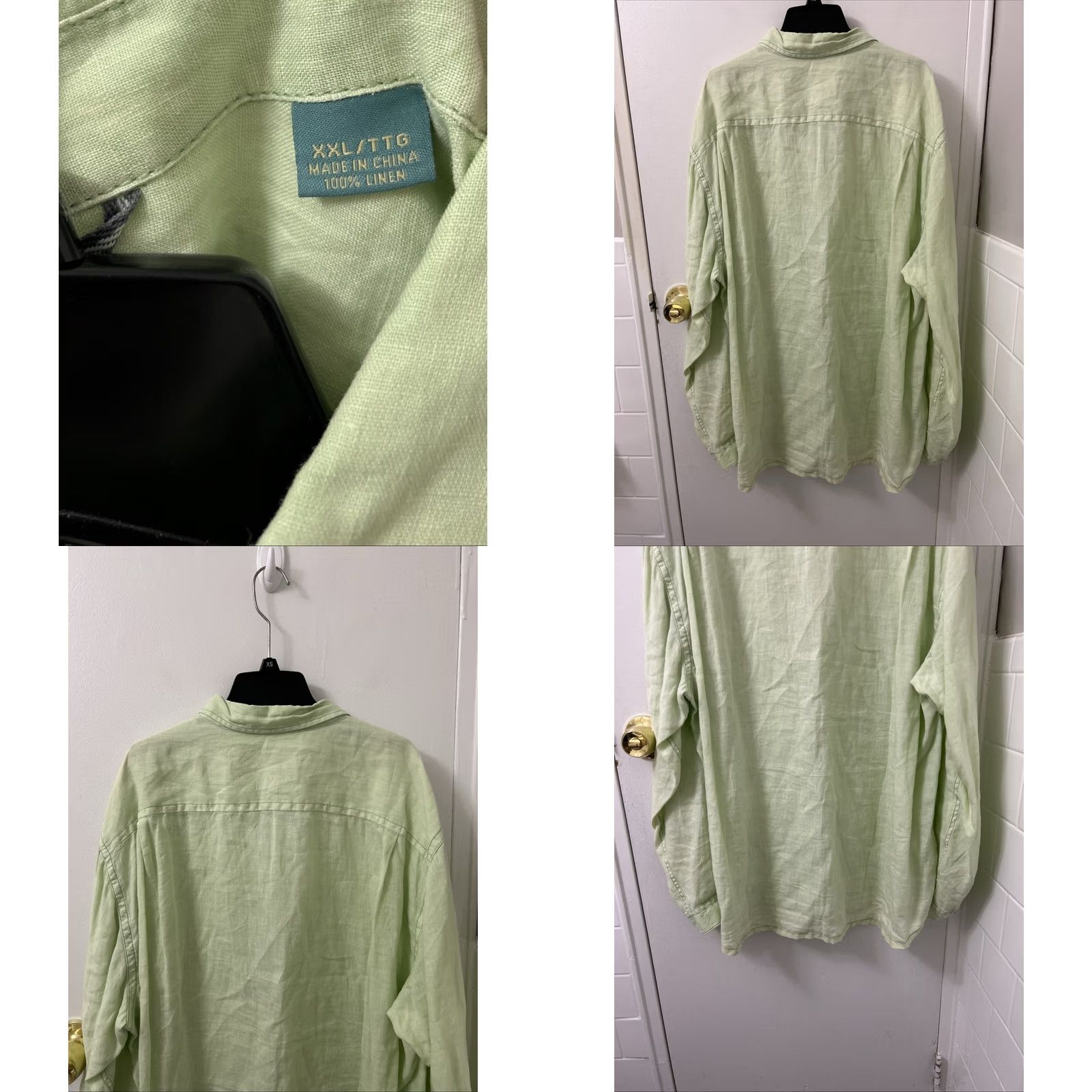 Tommy Bahama Tommy Bahama Shirt Mens 2XL Green 100% Linen Button-Up Long Sleeve Collared Relaxed Size US XXL / EU 58 / 5 - 8 Thumbnail