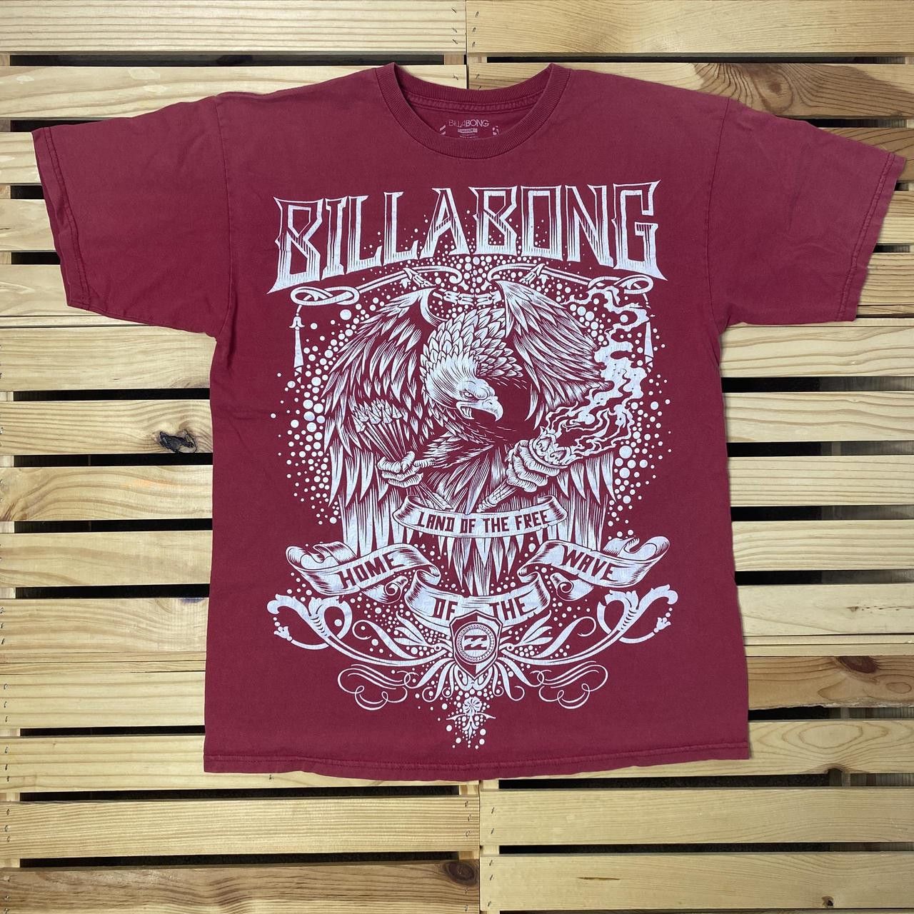 Billabong Billabong Red Y2K Surf Tee Size Medium Size US M / EU 48-50 / 2 - 1 Thumbnail