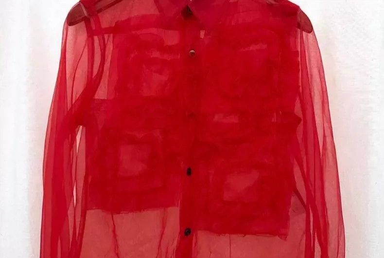 Comme des Garcons Comme des Garcons Red perspective ruffled shirt Size XS / US 0-2 / IT 36-38 - 2 Thumbnail