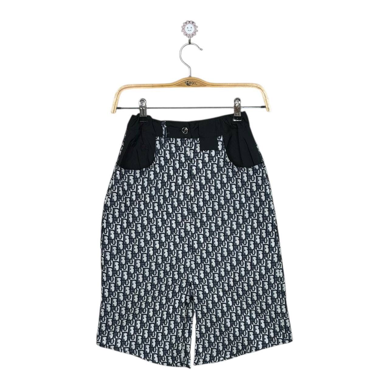 Christian Dior Monsieur Dior SS02 Oblique Monogram Skirt Blue Trotter John Galliano Size 25" / US 0 / IT 36 - 1 Thumbnail