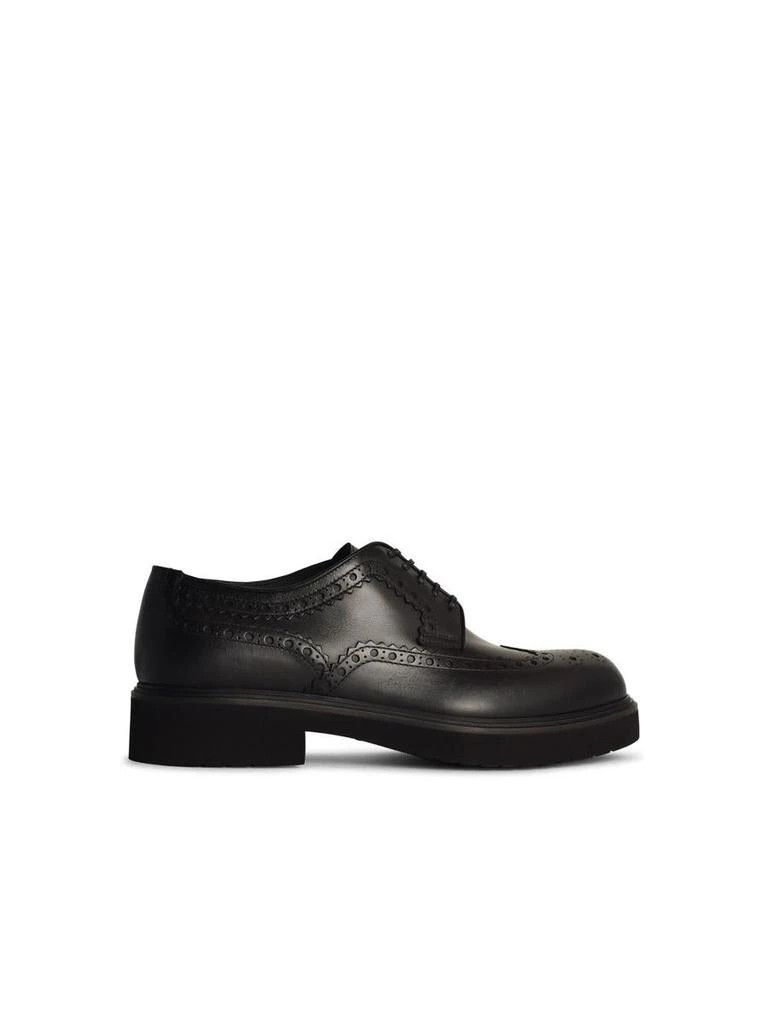 Salvatore Ferragamo o1s1rm0725 Casual Leather Shoes in Black Size US 10.5 / EU 43-44 - 1 Thumbnail