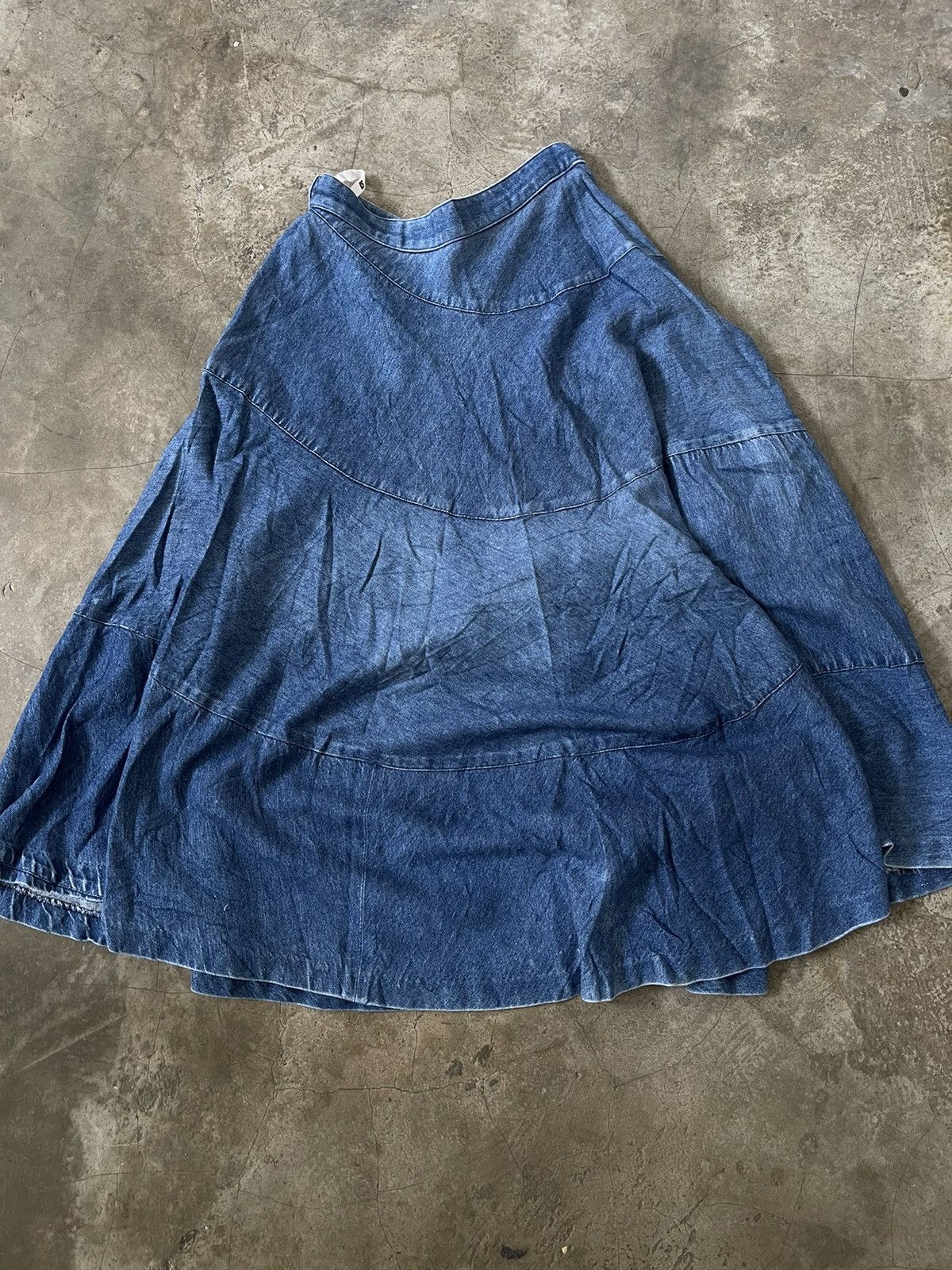 Issey Miyake Issey Miyake Denim Skirt Panel Seam Size 24" / US 00 / IT 34 - 2 Thumbnail