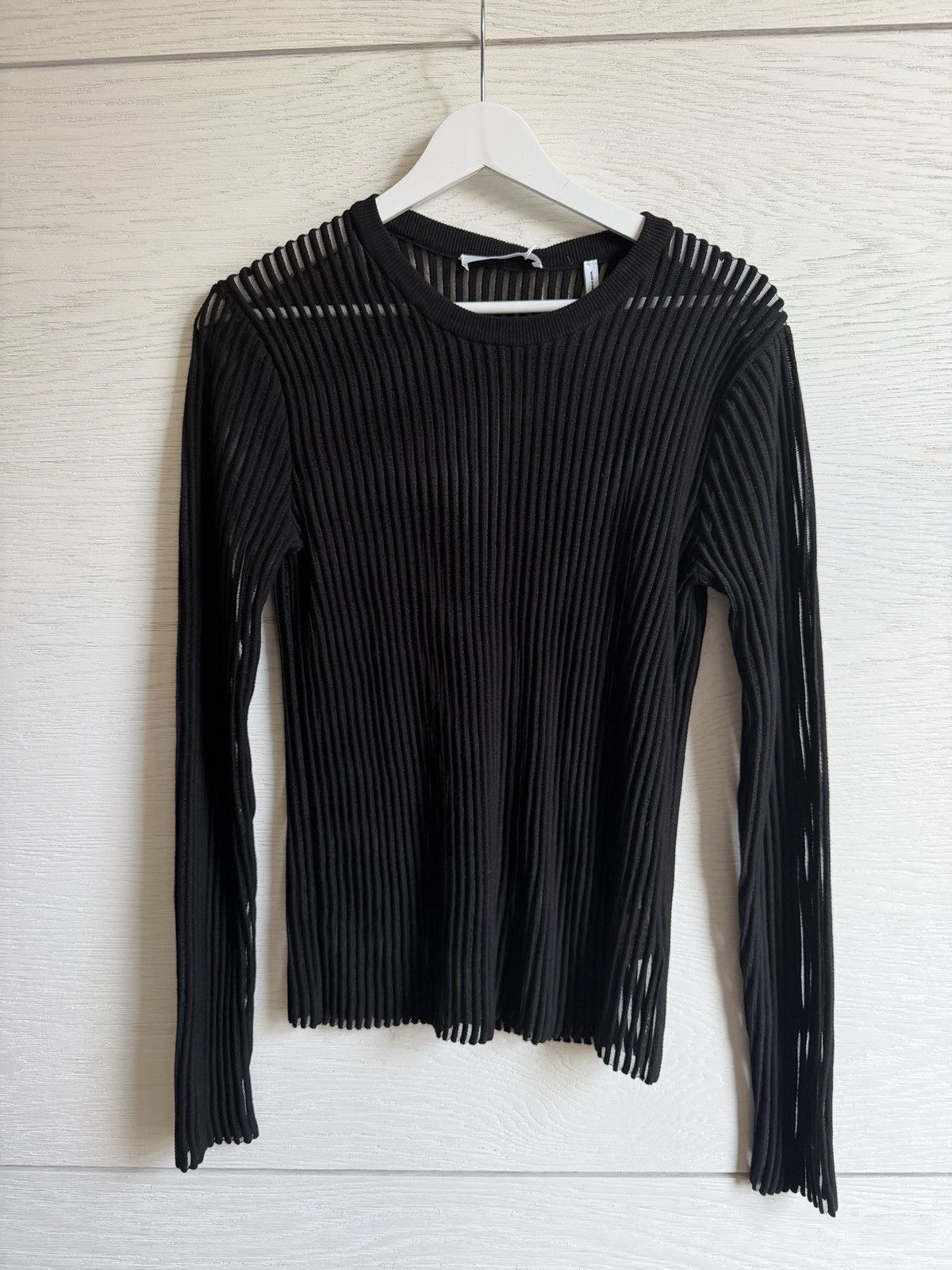Helmut Lang Helmut Lang Black spaced sheer top Size S / US 4 / IT 40 - 2 Thumbnail