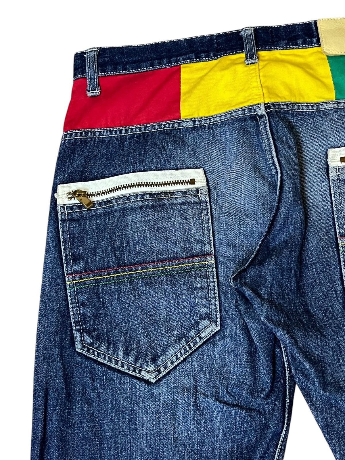Japanese Brand SICK Y2K JAPANESE BRAND RASTA COLOUR JEANS MADE IN JAPAN Size US 32 / EU 48 - 9 Thumbnail
