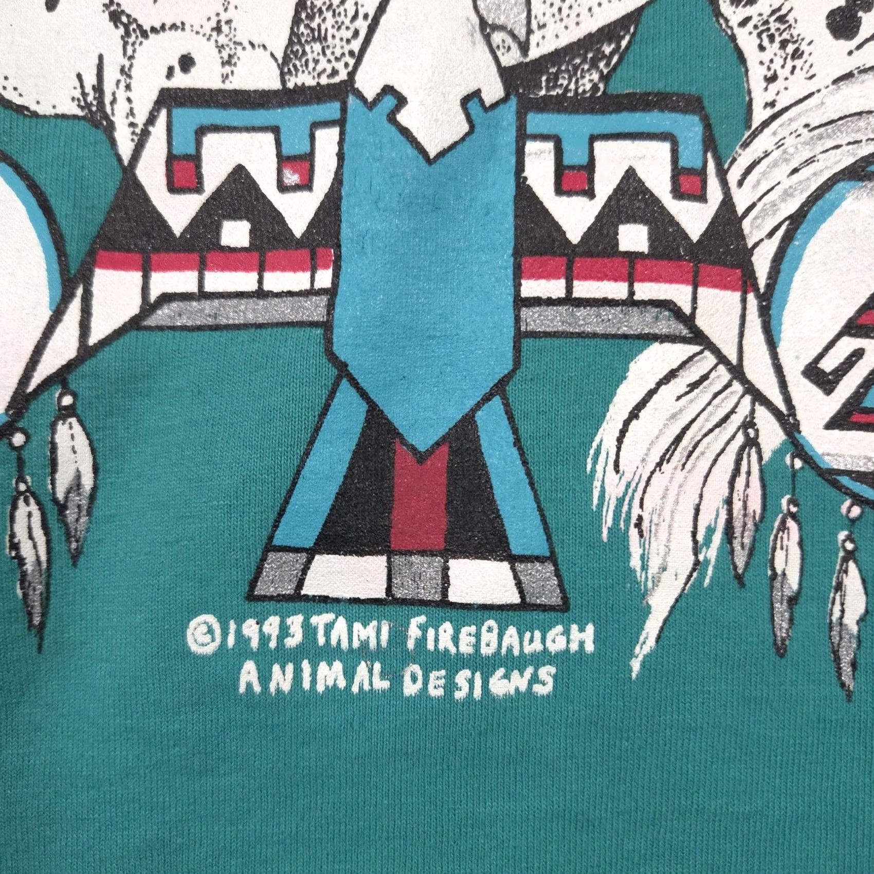 Fruit Of The Loom VINTAGE Tami Firebaugh HEwanorse Graphic Shirt Large Green 1993 Animal Designs Mens Shirt Size US L / EU 52-54 / 3 - 5 Thumbnail