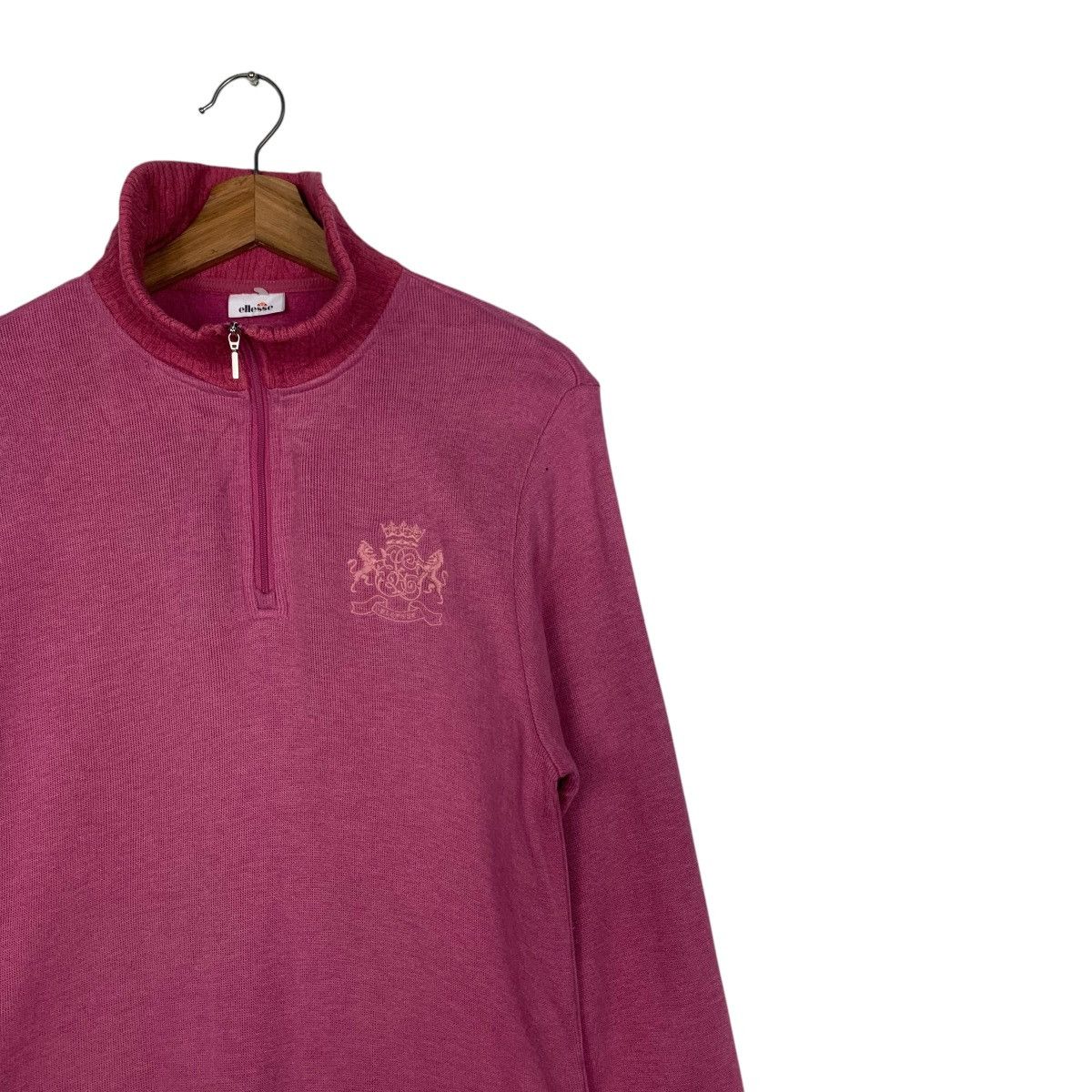 Ellesse ELLESSE Half Zip Turtleneck Pink Sweater #1904-C83 Size L / US 10 / IT 46 - 5 Thumbnail