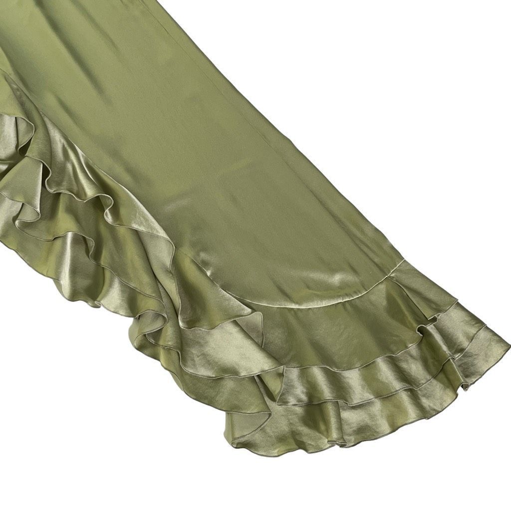 Alessandra Rich Alessandra Rich Ruffle Gown in Olive Green Size XS / US 0-2 / IT 36-38 - 9 Thumbnail