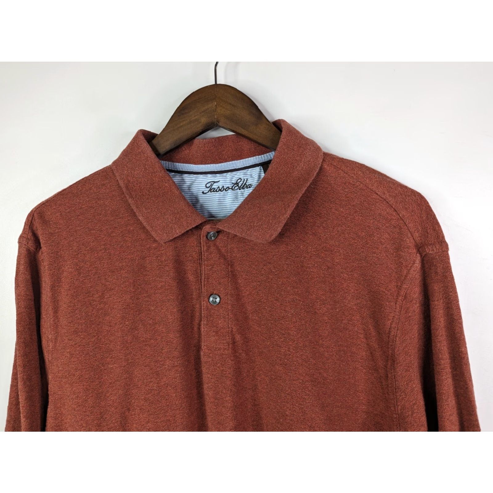 Tasso Elba Tasso Elba Polo Shirt Long Sleeve Mens XL 100% Cotton Red Size US XL / EU 56 / 4 - 2 Thumbnail
