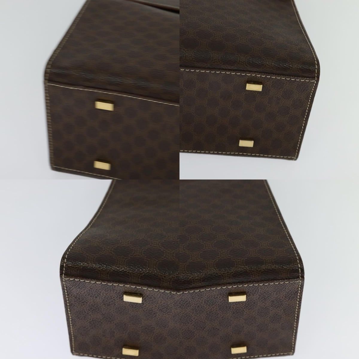 Celine CELINE Macadam Canvas Hand Bag Pvc Leather Brown Gold Size ONE SIZE - 10 Thumbnail
