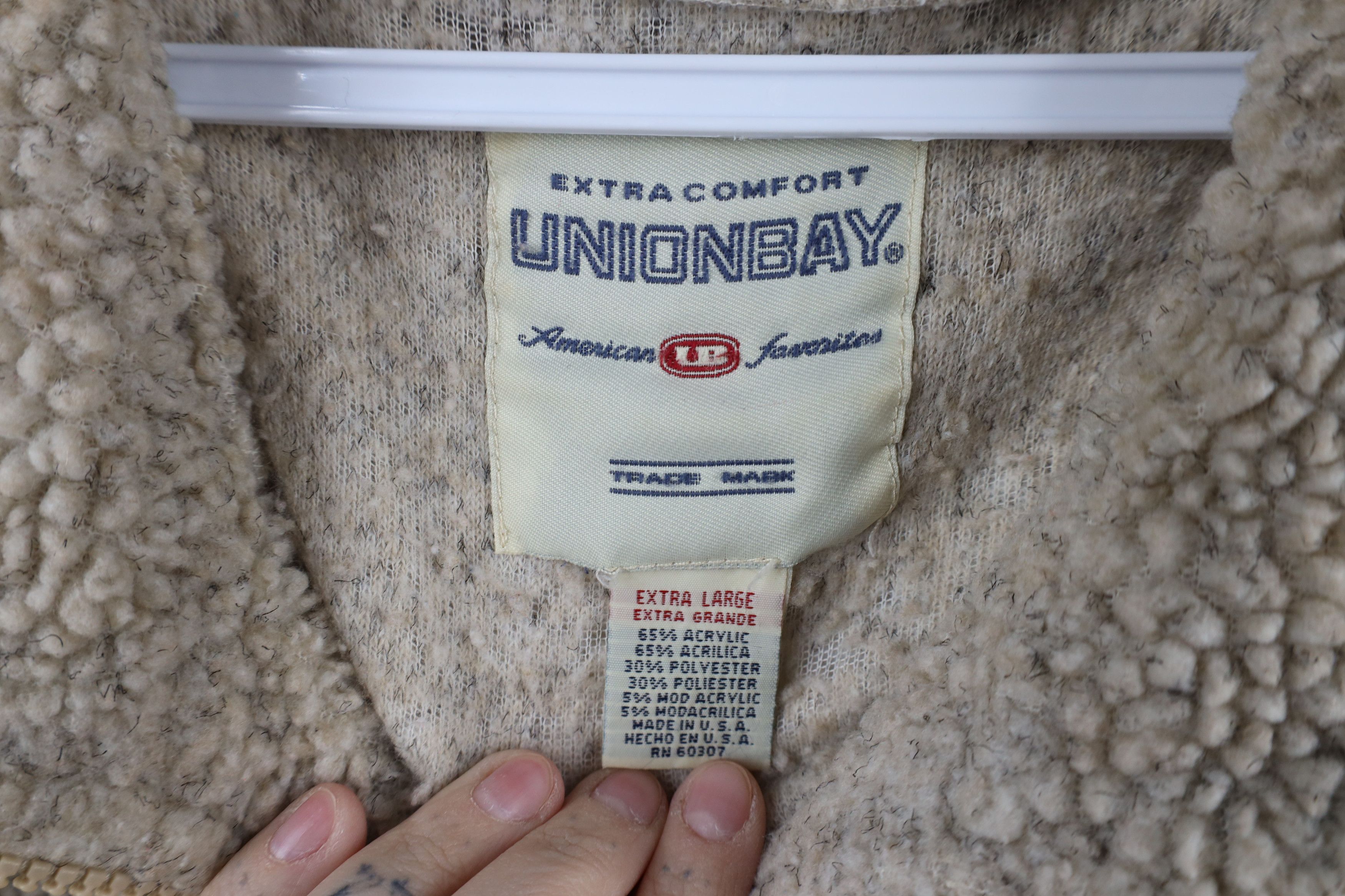 Vintage Vintage 90s Streetwear Pile Fleece Half Zip Sweater Beige Size US XL / EU 56 / 4 - 8 Thumbnail