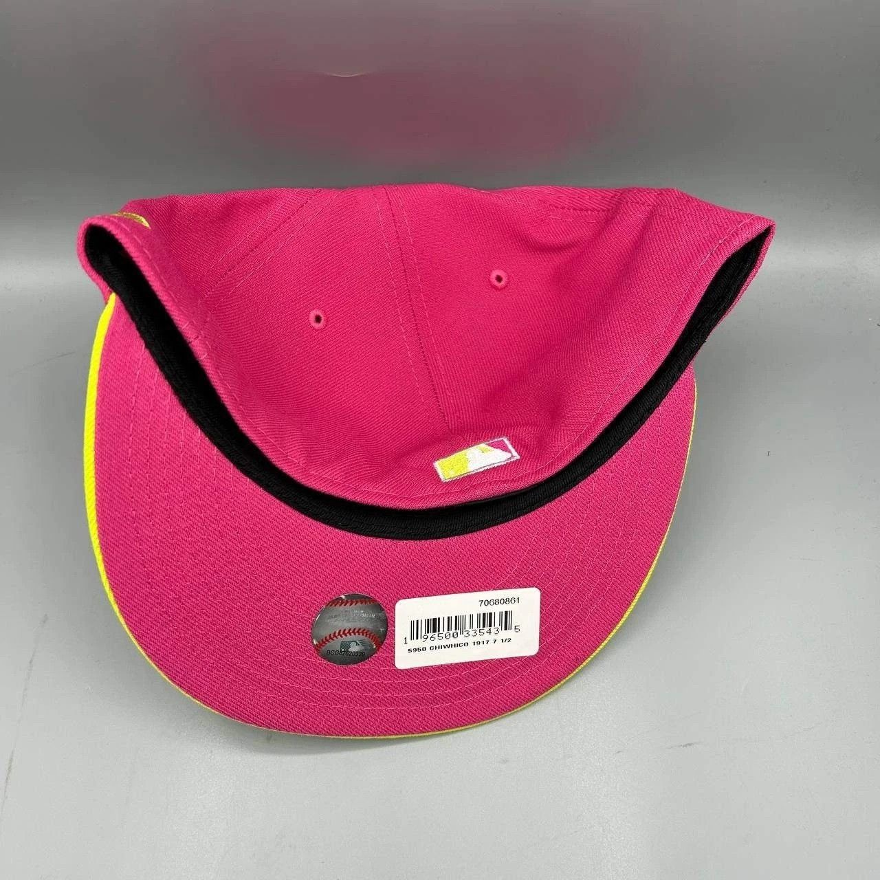 New Era Chicago White Sox Hat Men 7 1/2 Pink Yellow MLB Fitted Cap Size ONE SIZE - 5 Thumbnail