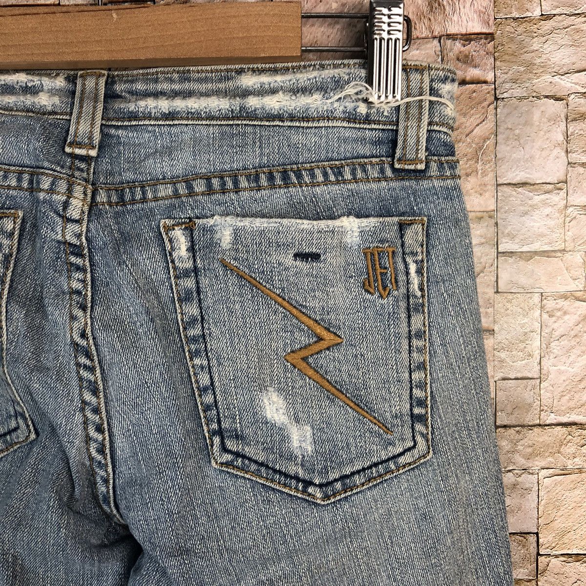 Japanese Brand John Esraya Blue Distressed Denim Pants #A952 Size 27" / US 4 / IT 40 - 20 Thumbnail