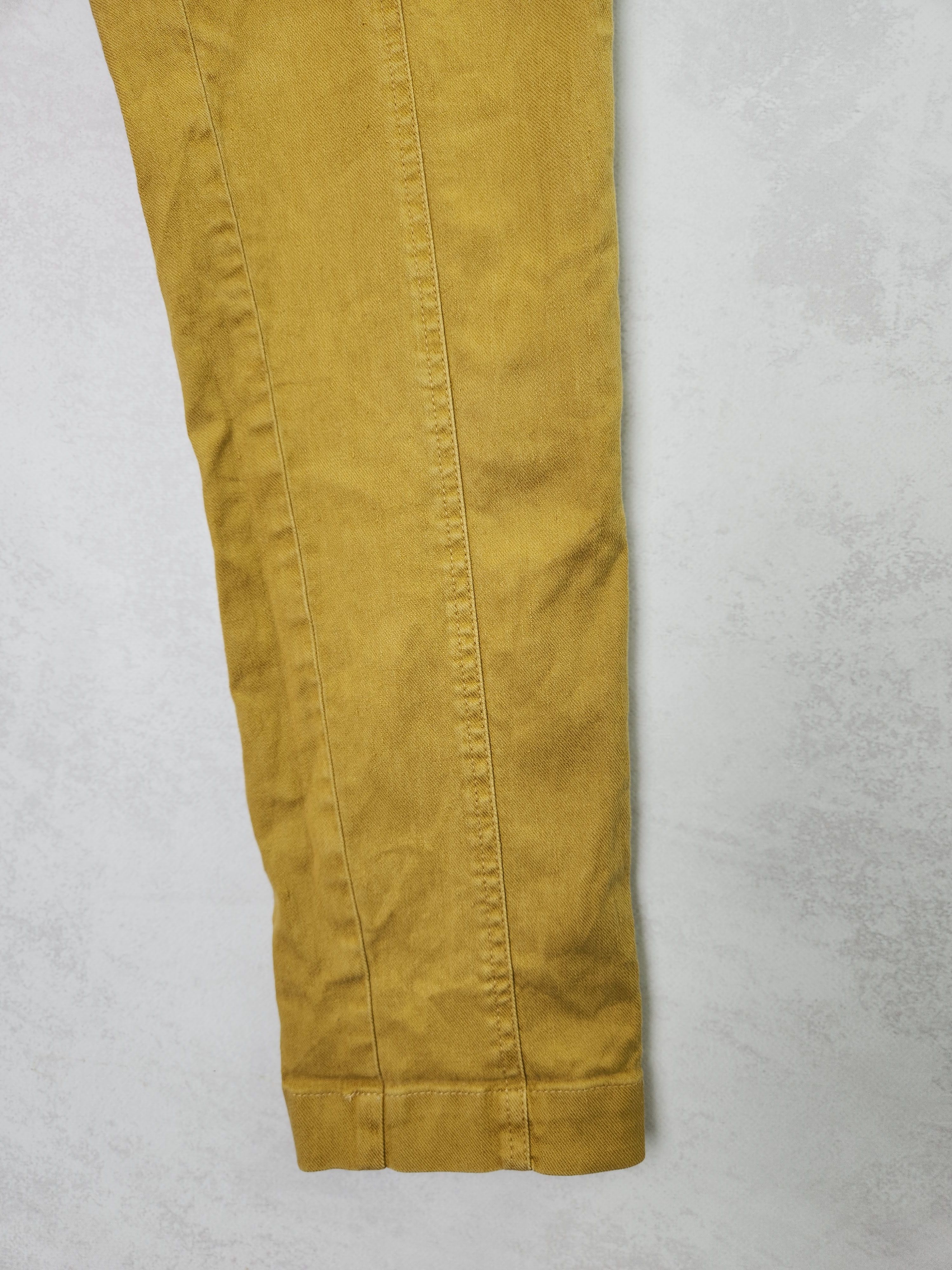 Sezane Sezane yellow cropped linen and cottone belted pants size 36 Size 25" / US 0 / IT 36 - 3 Thumbnail